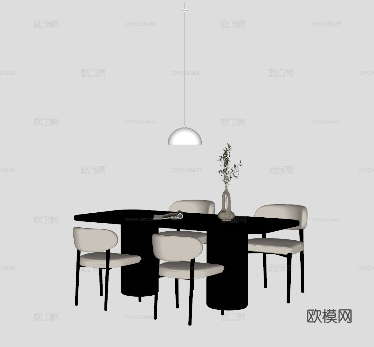 现代餐桌书桌su模型