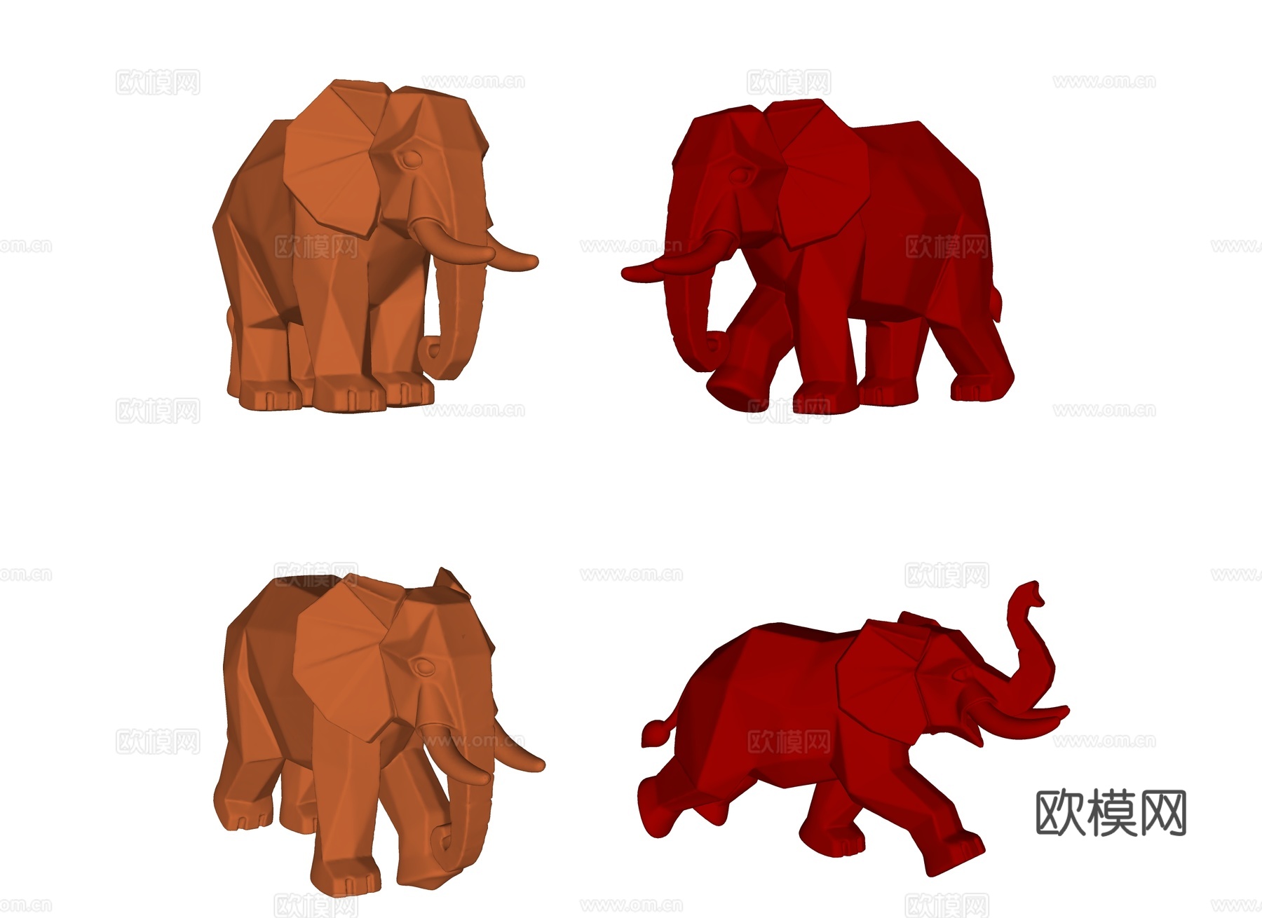 大象雕塑 景观雕塑 低多边形雕塑 雕塑摆件 公园雕塑 景观雕su模型