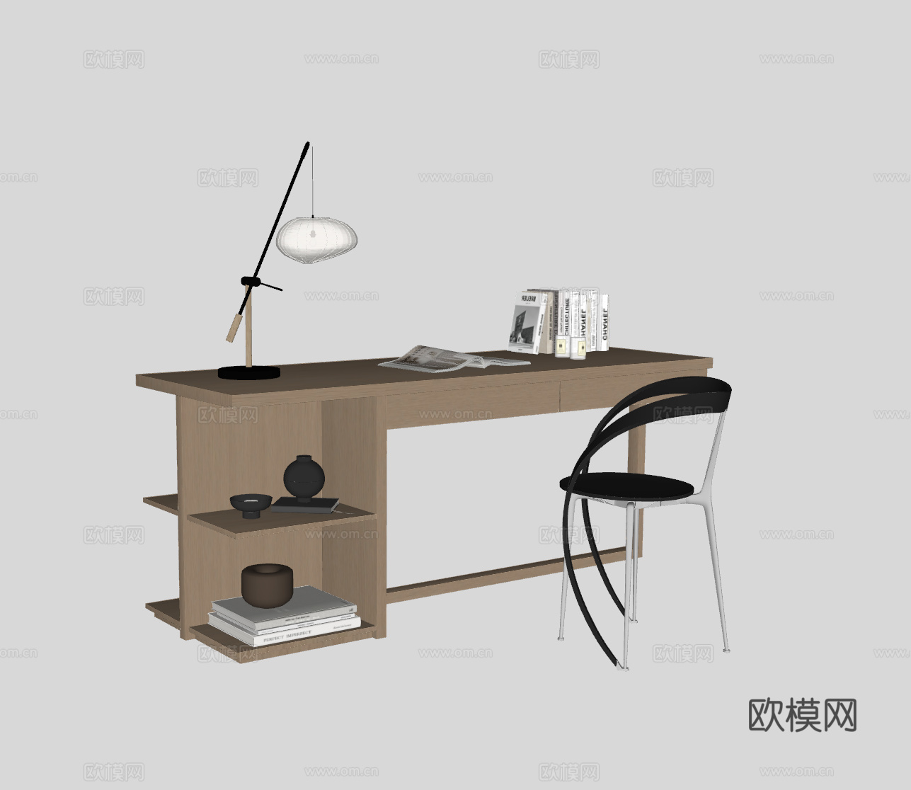 现代书桌su模型