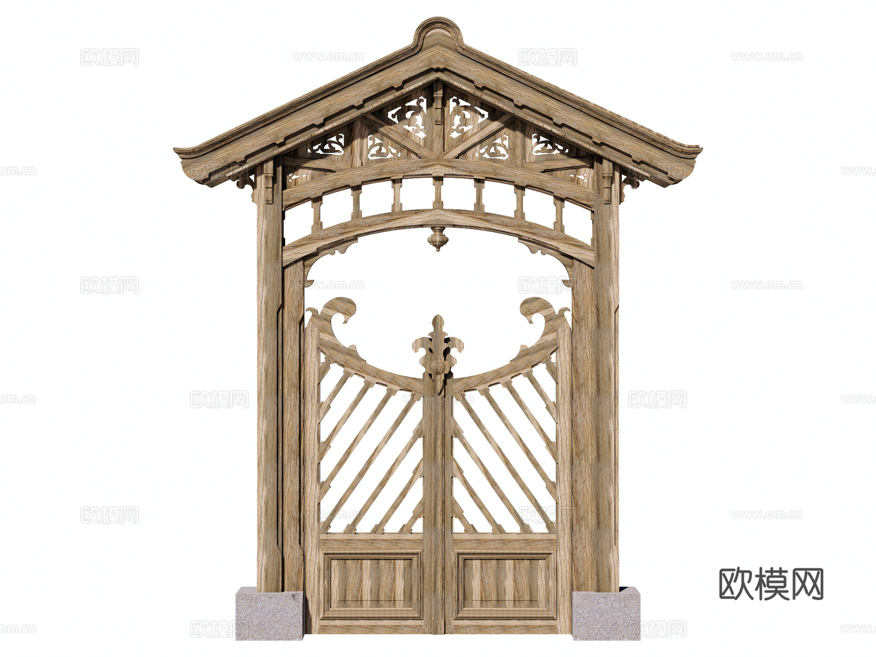 户外门 庭院门 大门su模型