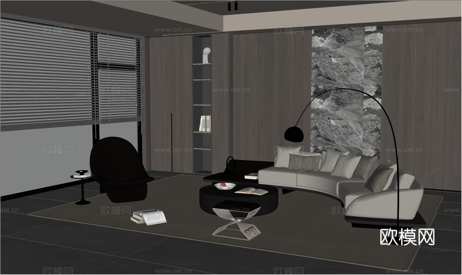 意式 家装 室内简约 轻奢风 格餐厅 客厅 卧室设计su模型