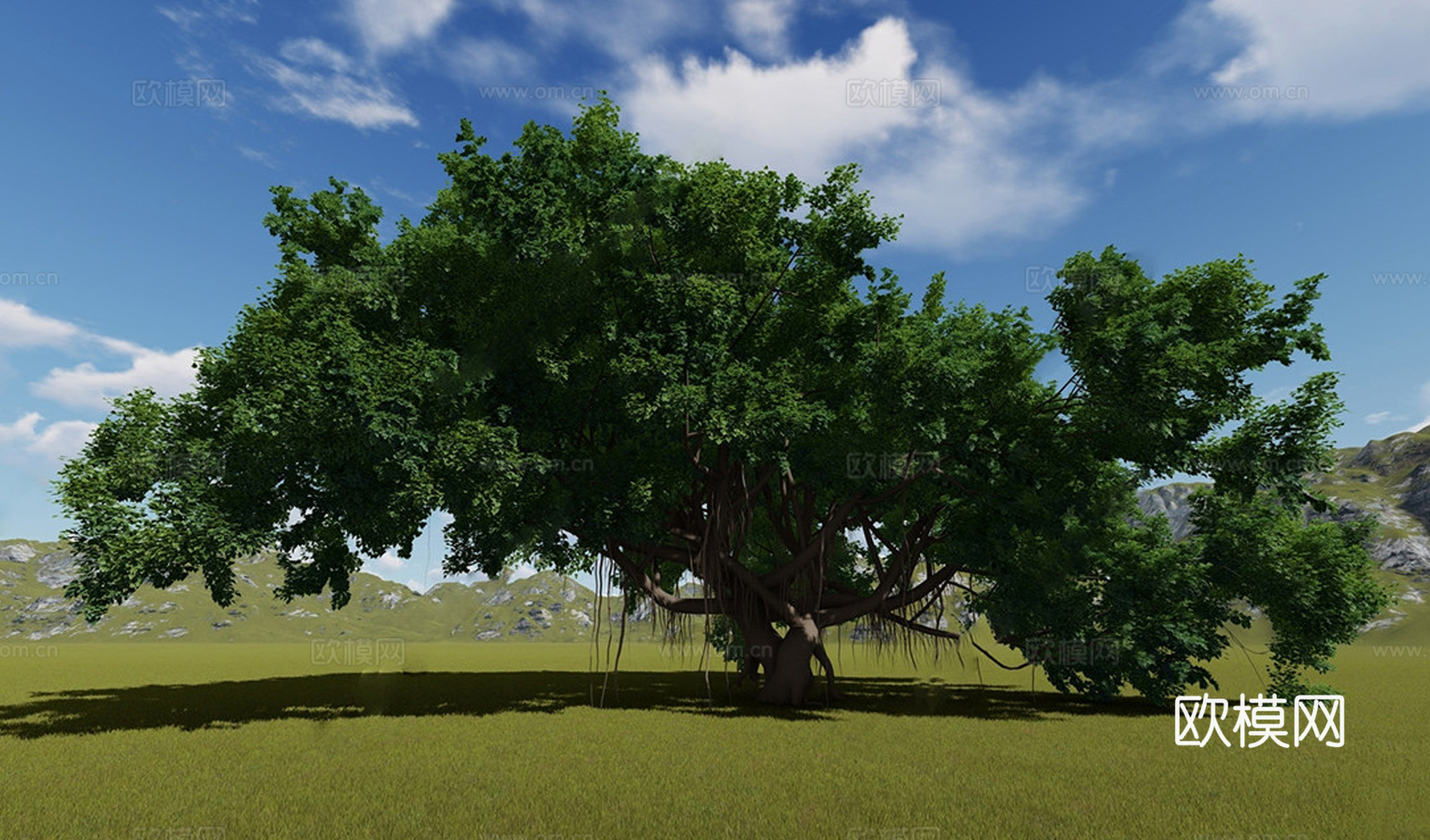 现代古树 枯藤老树昏鸦su模型