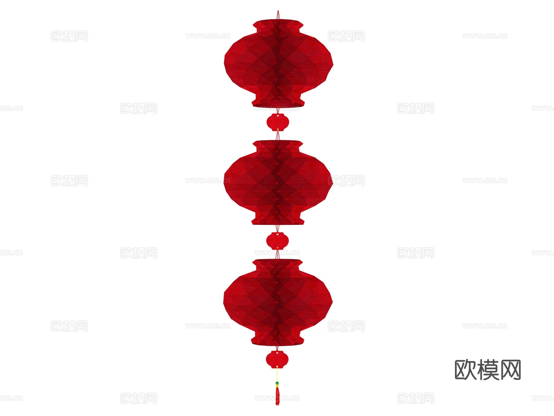 新年装饰摆件 红灯笼su模型