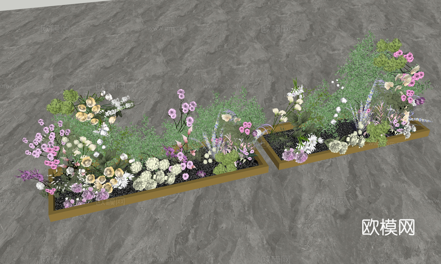 法式婚礼花艺美陈su模型