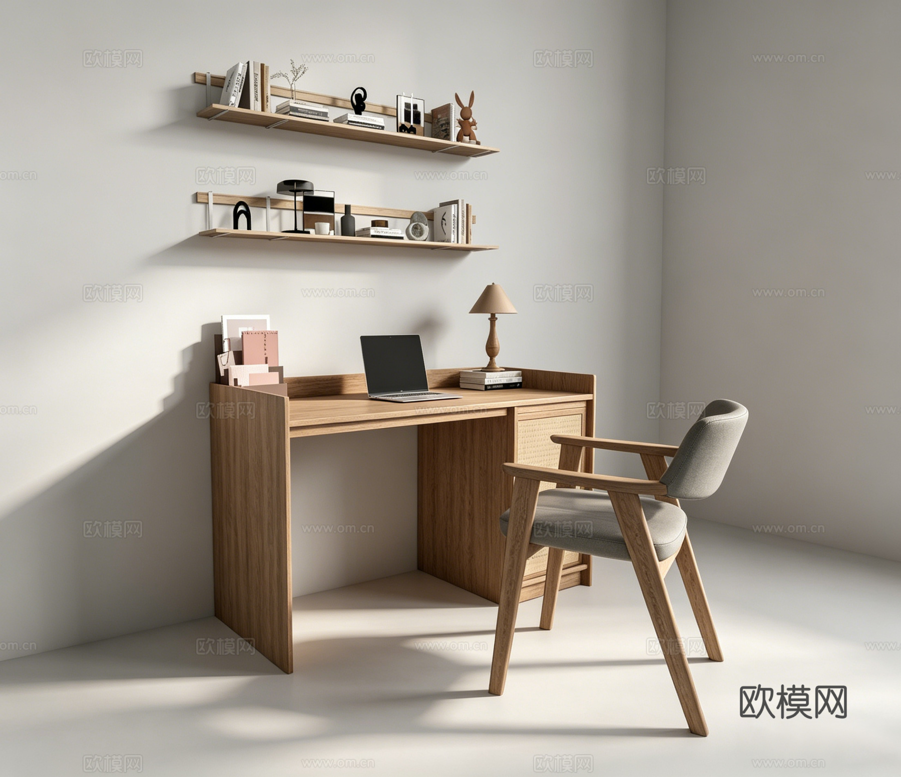 现代书桌su模型