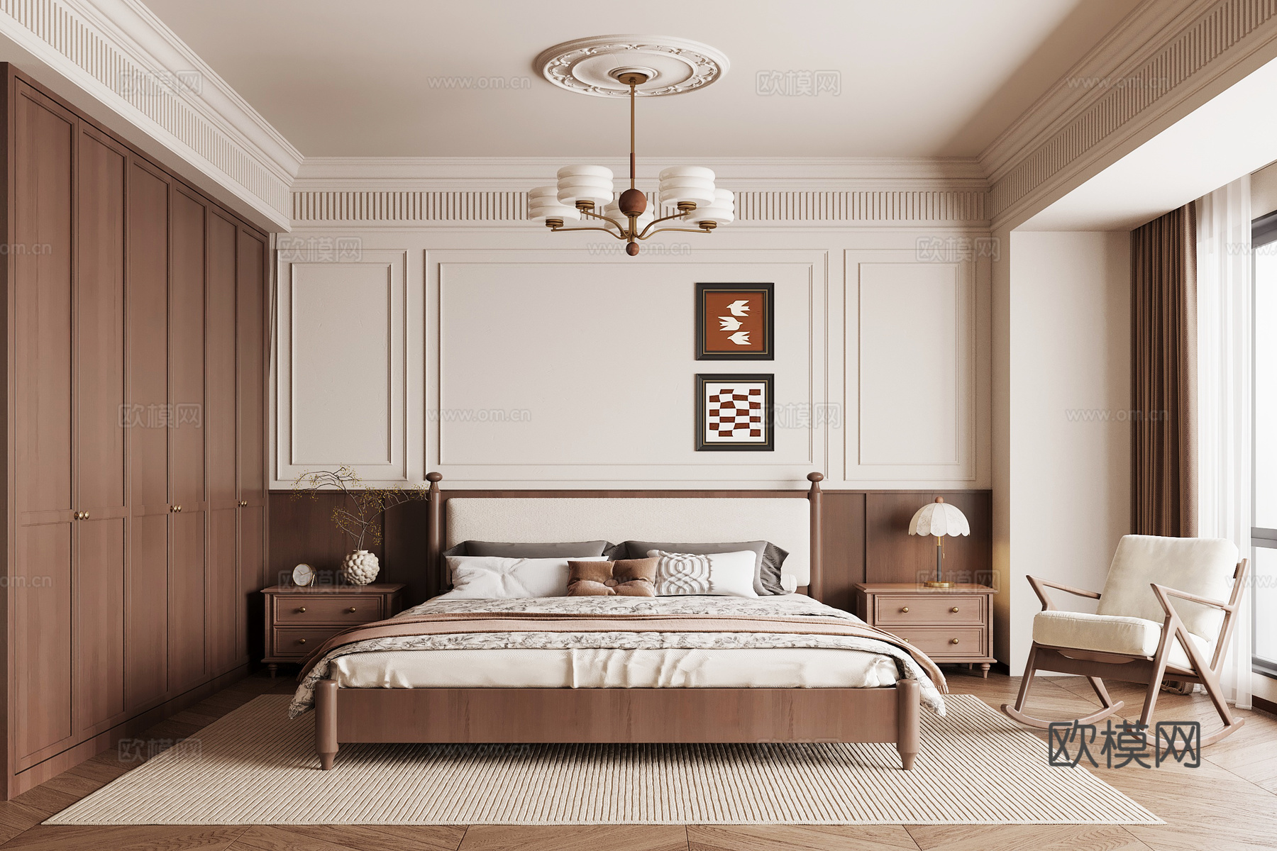 法式中古卧室su模型