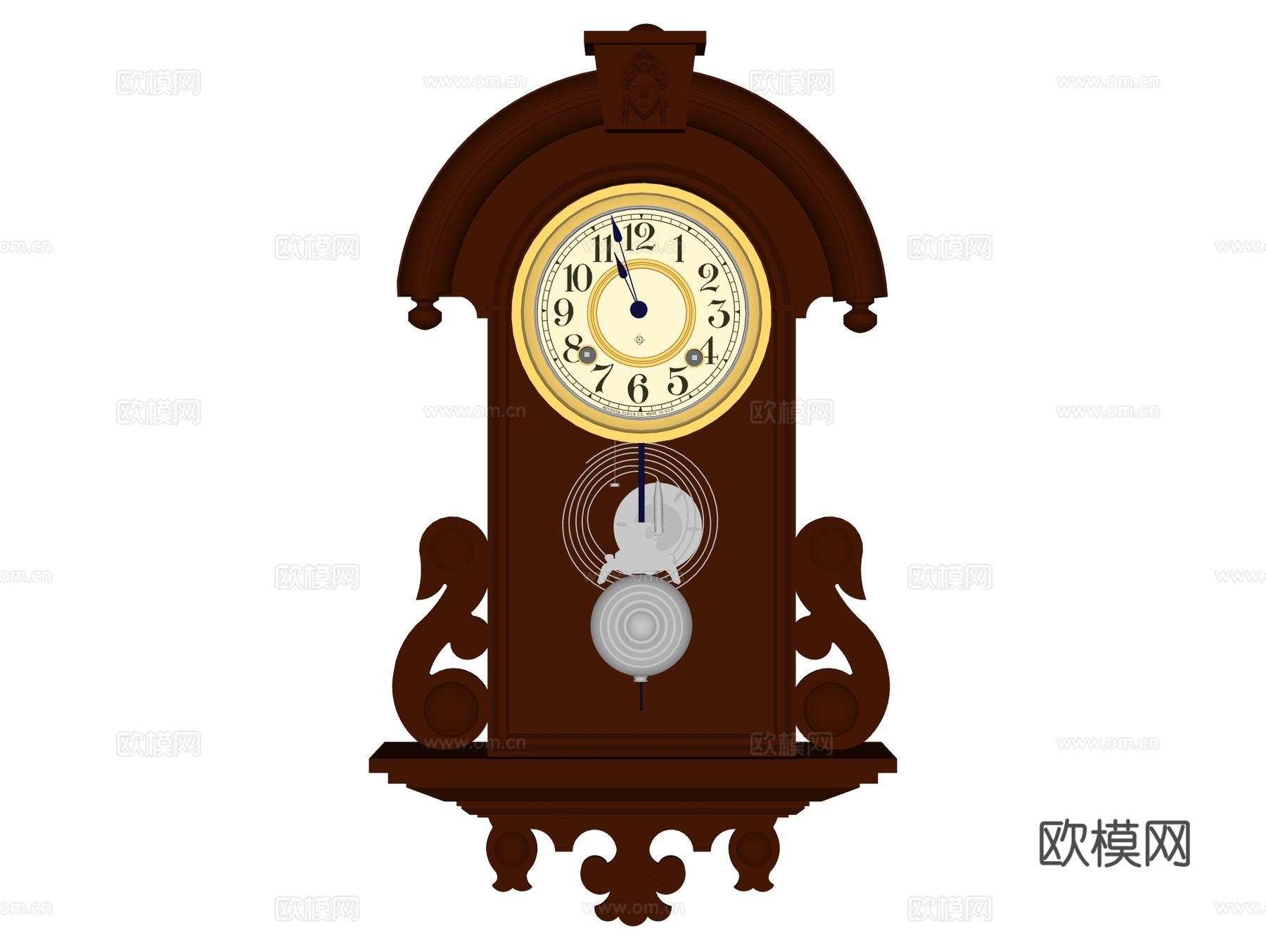 复古挂钟 墙饰su模型