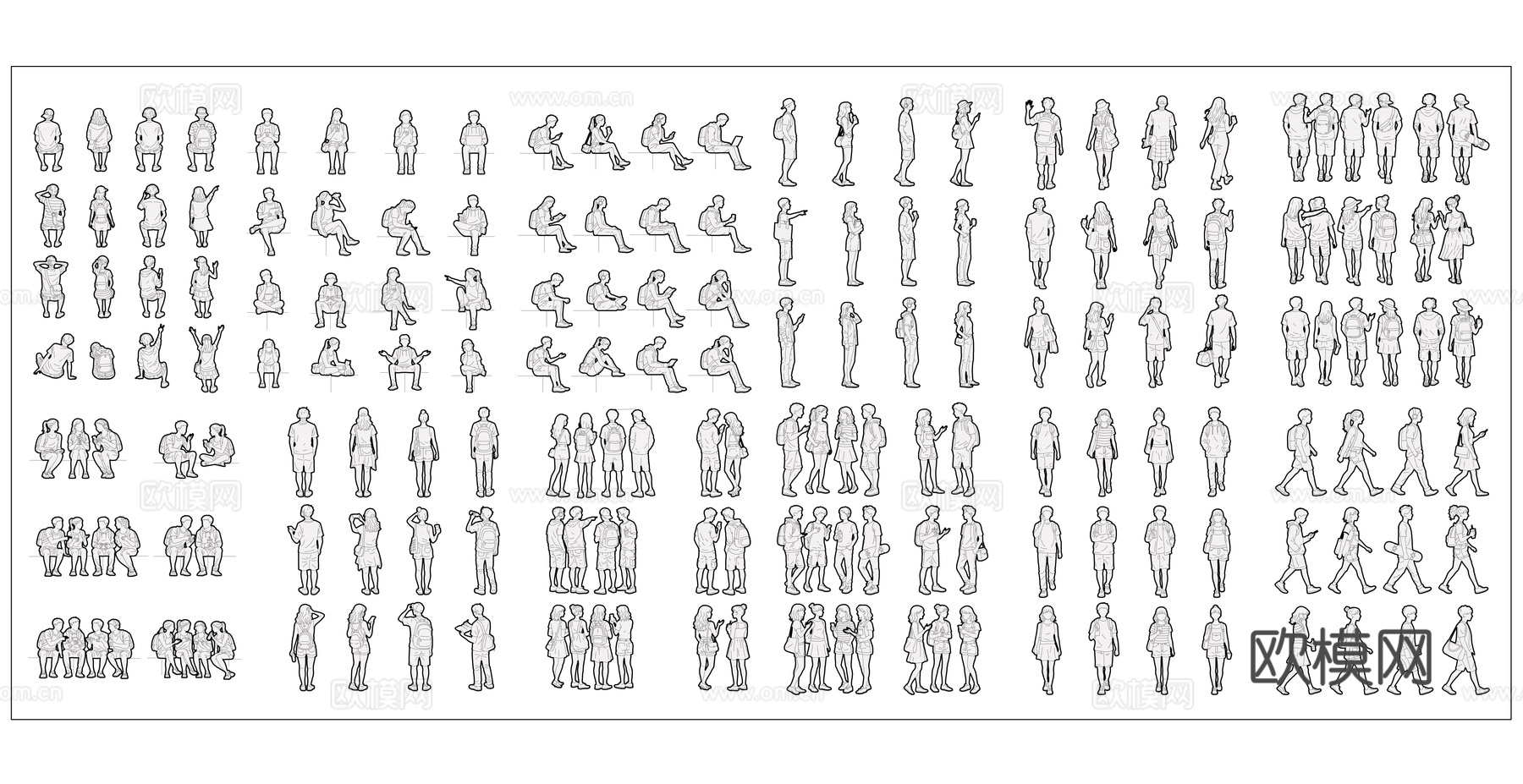 夏姿剪影 少年侧影 夏日立影 青春身影 盛夏姿影cad施工图