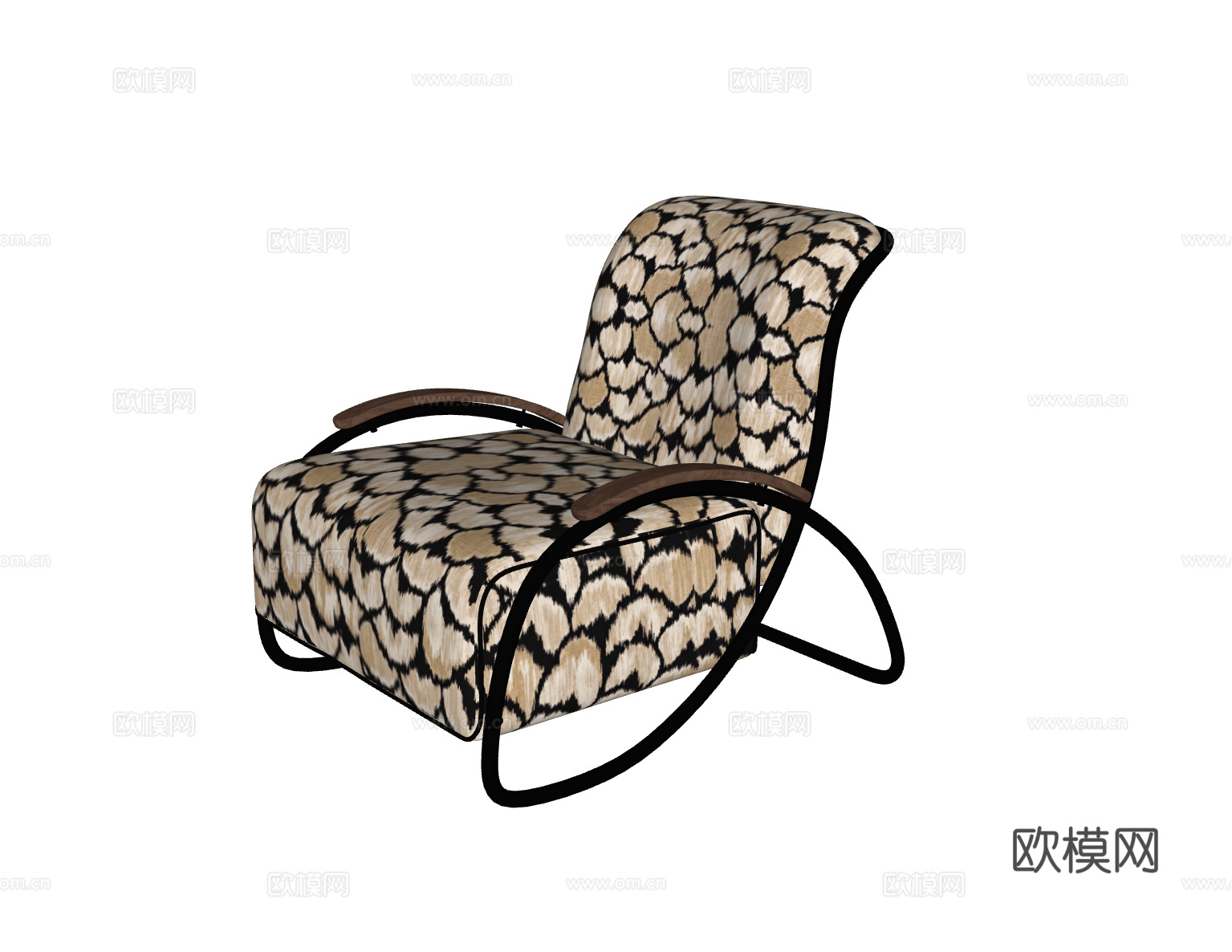 中古风单人沙发su模型