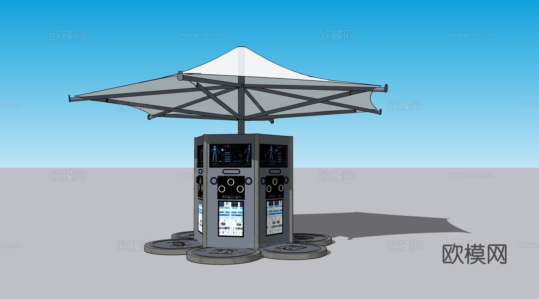 现代景观亭su模型