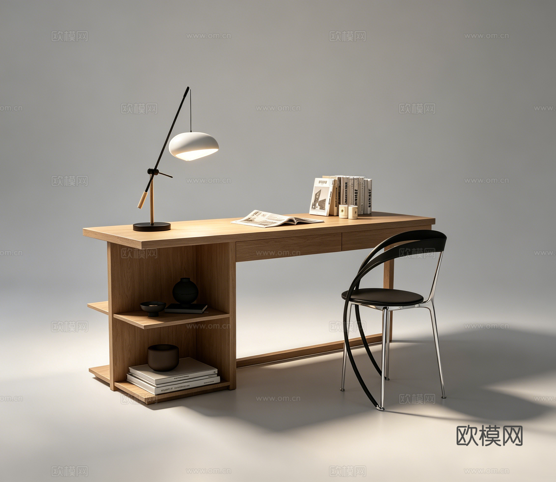 现代书桌su模型