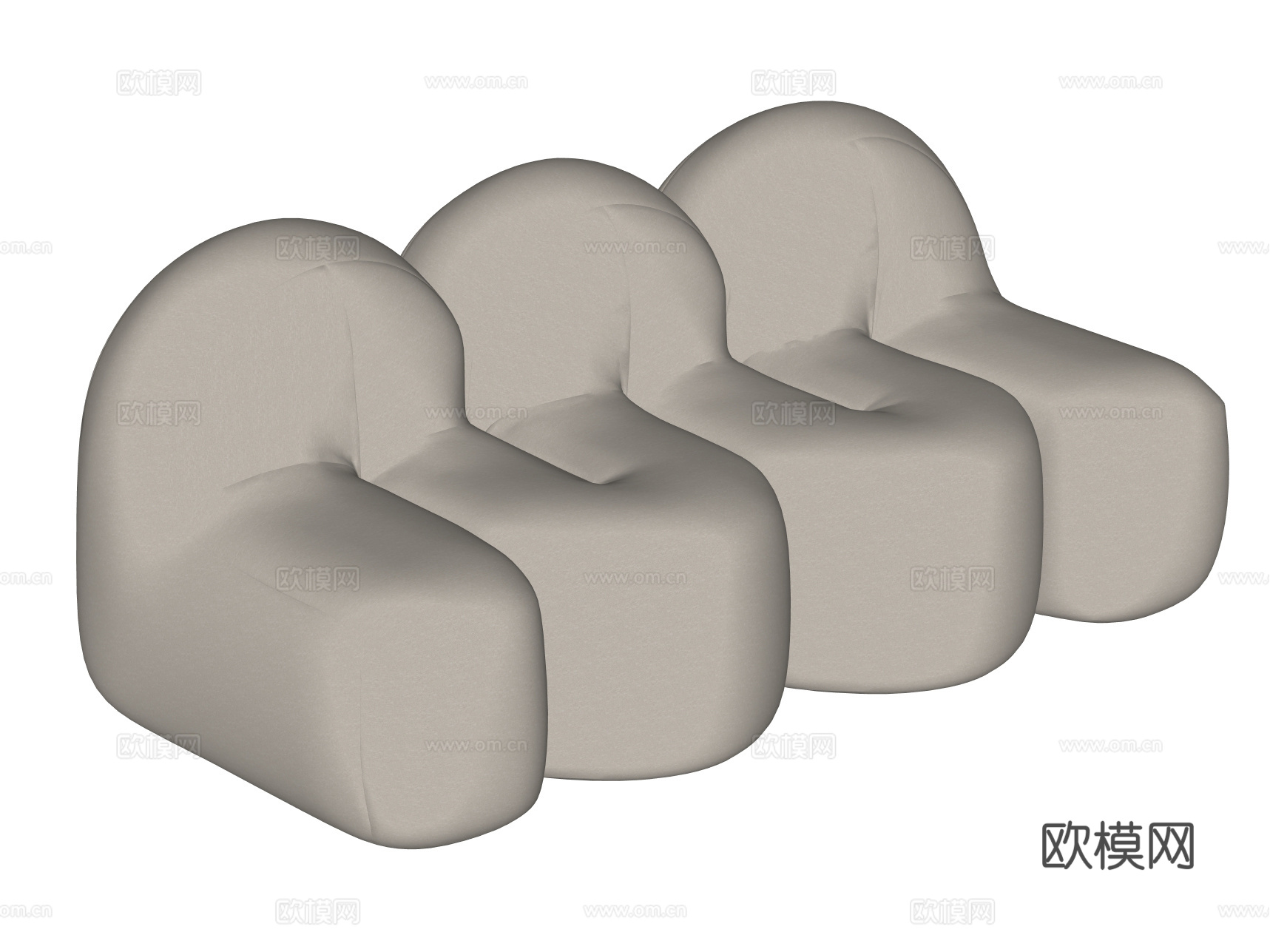 现代沙发 直排沙发 异形沙发 创意沙发su模型