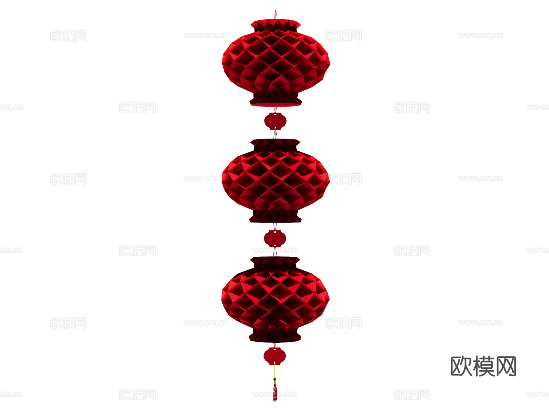 新年装饰摆件 红灯笼su模型