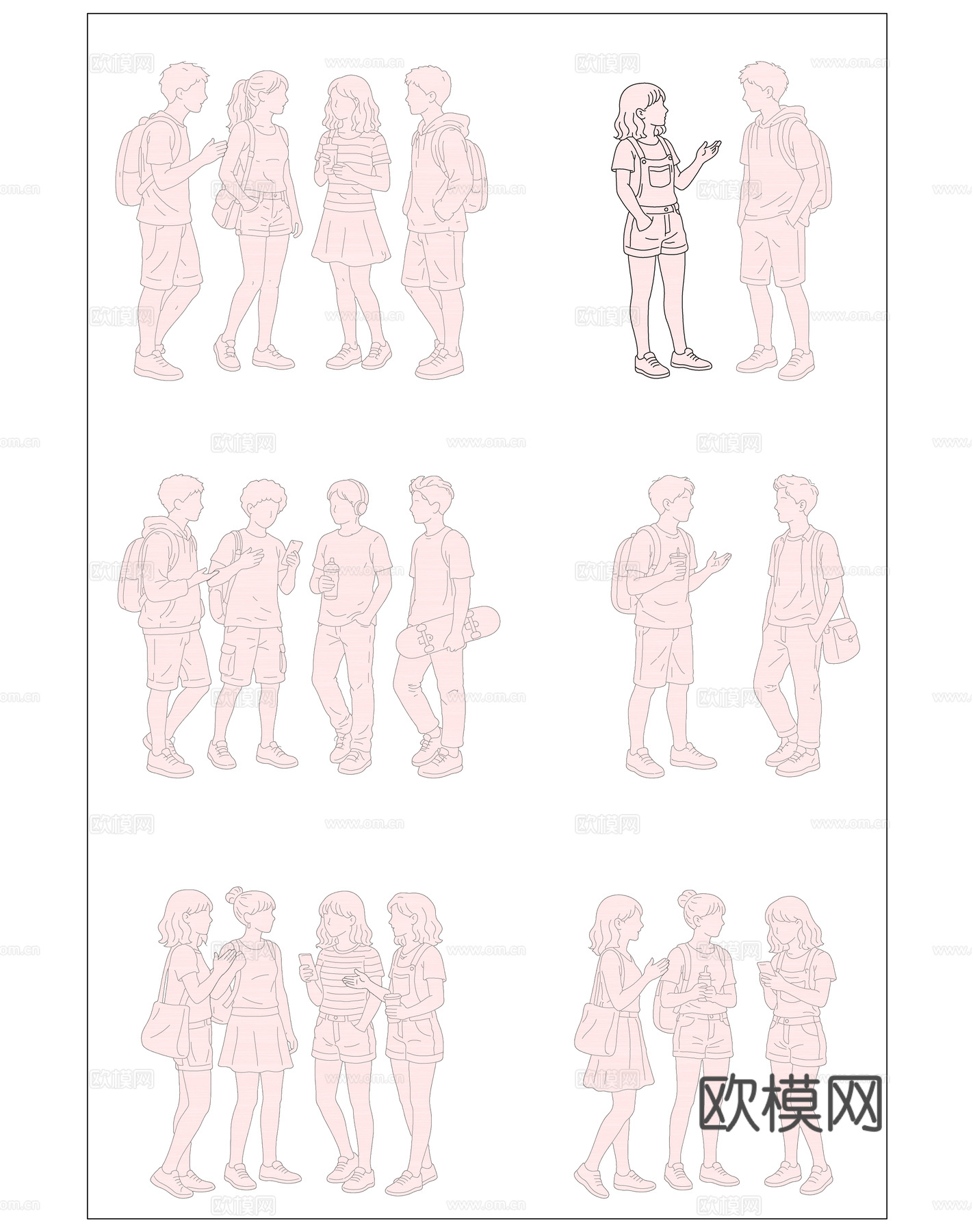 站姿 伫立 直立 挺立 静立cad施工图