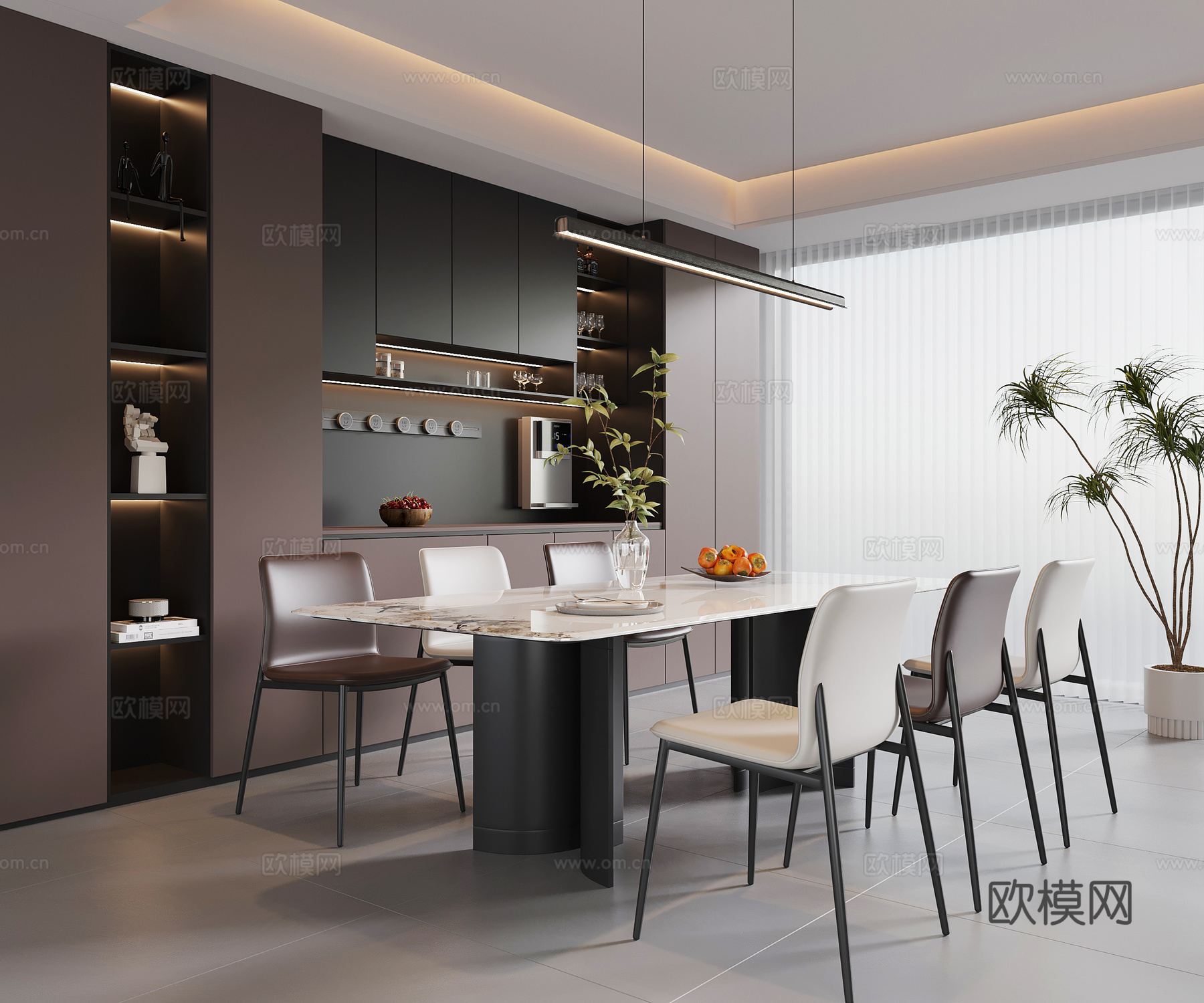 现代意式餐厅su模型