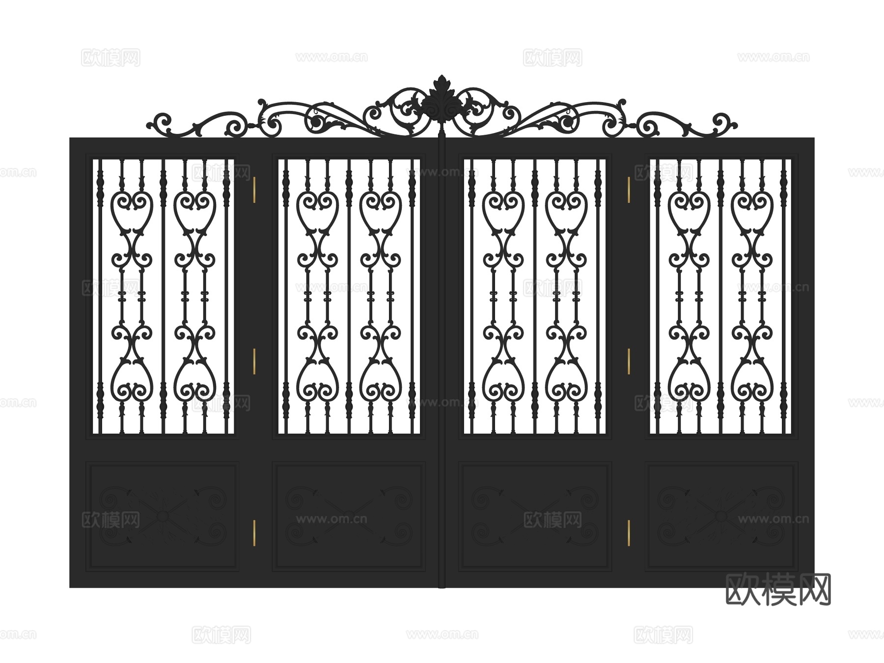 户外门 庭院门 铁艺大门su模型