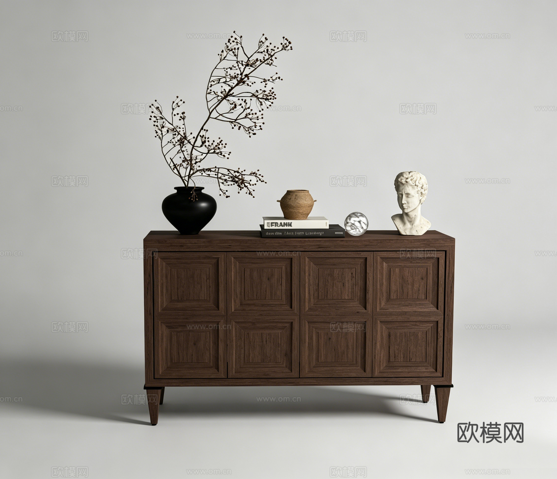 中古风装饰柜su模型