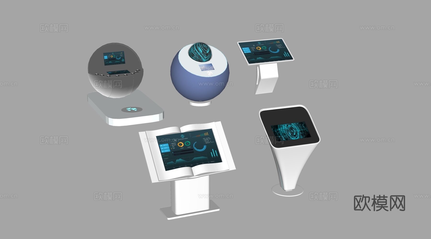 现代多媒体一体机 触控一体机 互动一体机su模型
