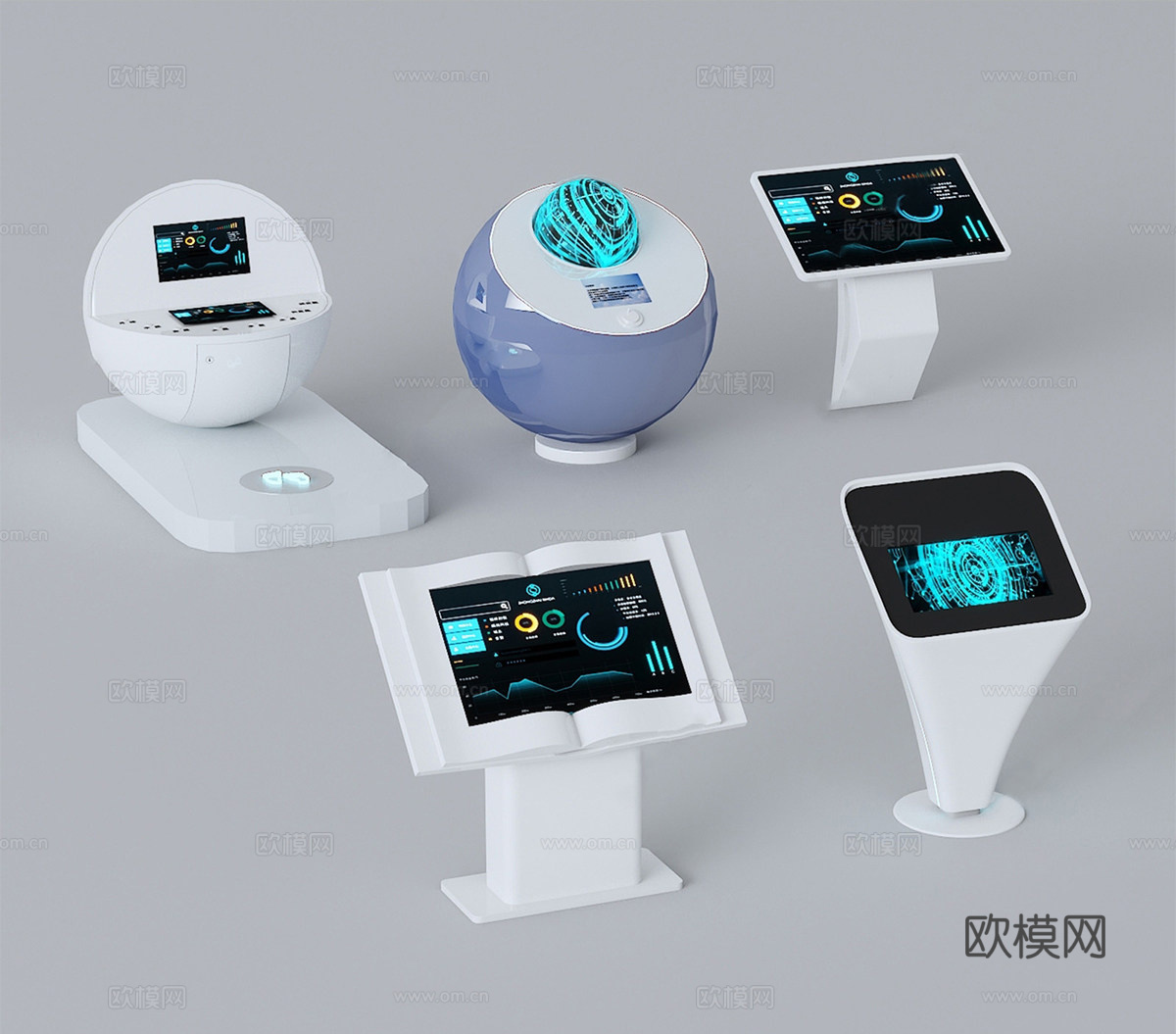 现代多媒体一体机 触控一体机 互动一体机su模型