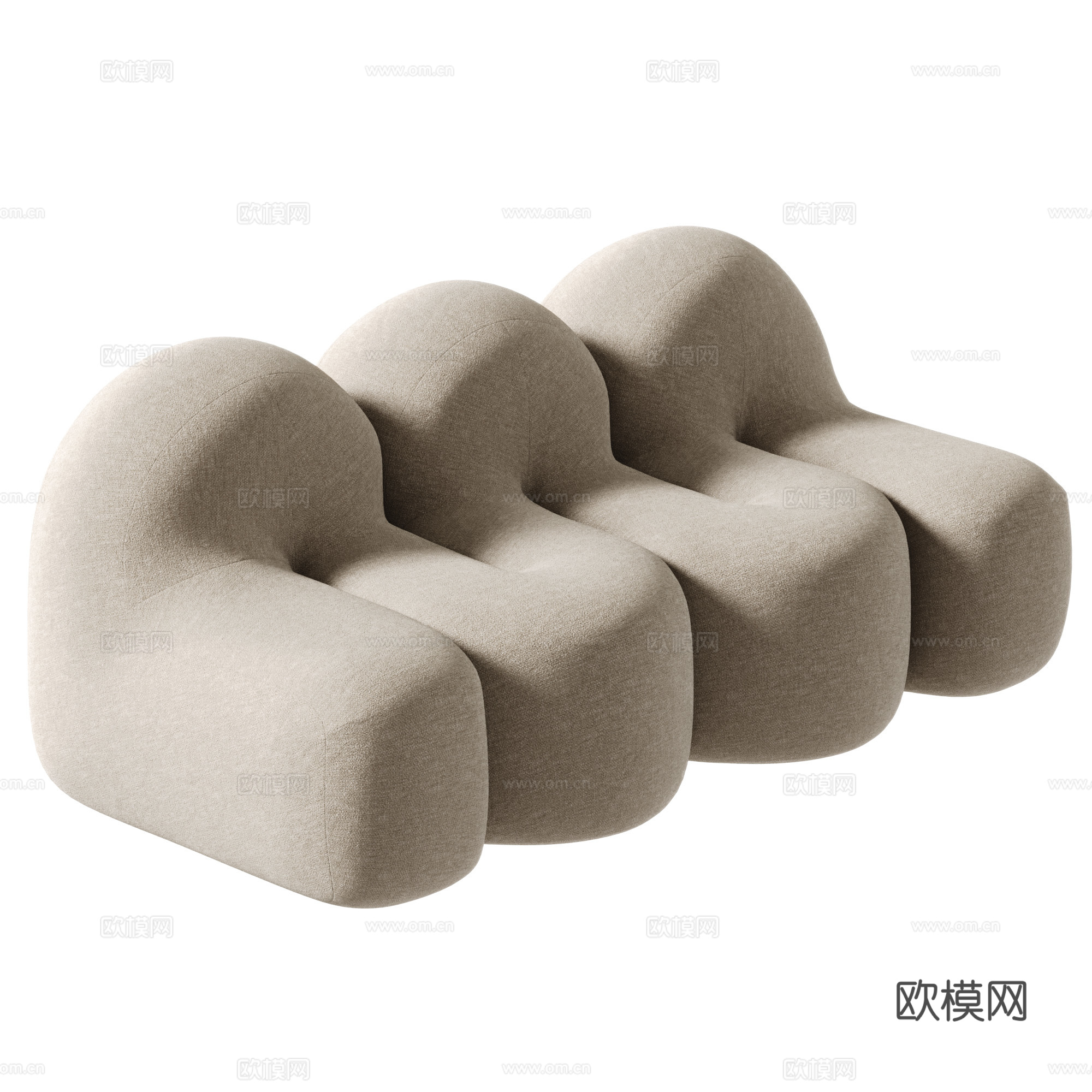 现代沙发 直排沙发 异形沙发 创意沙发su模型