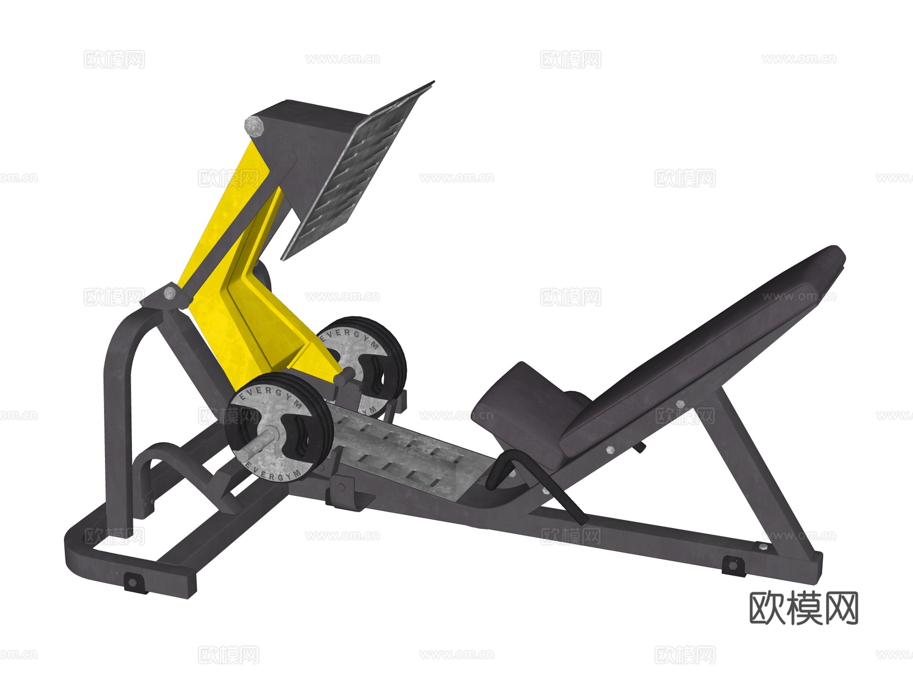 运动器材 健身器材 健身房设备 蹬腿机su模型