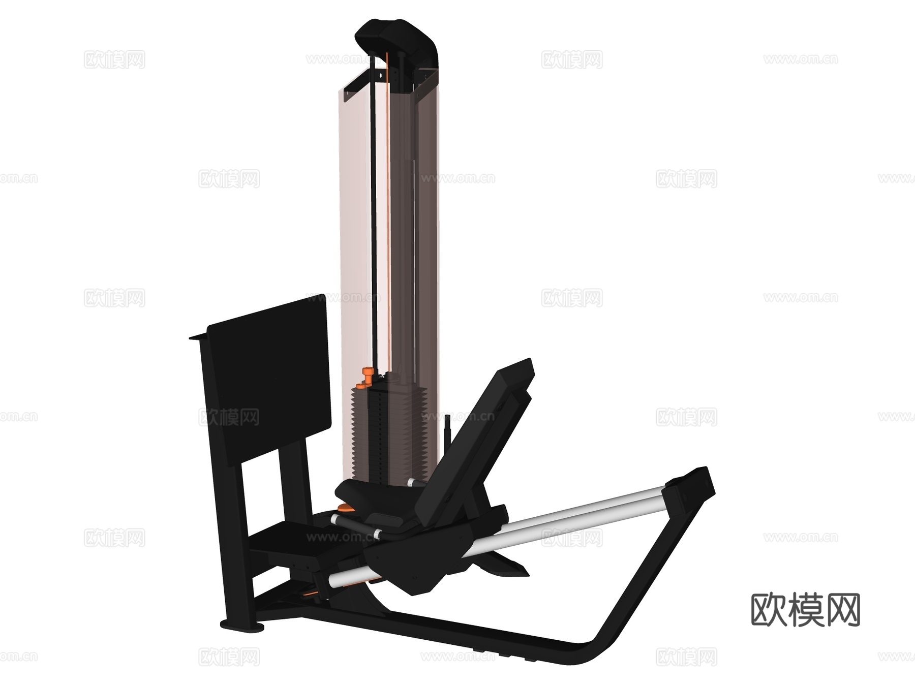 运动器材 健身器材 健身房设备 蹬腿机su模型