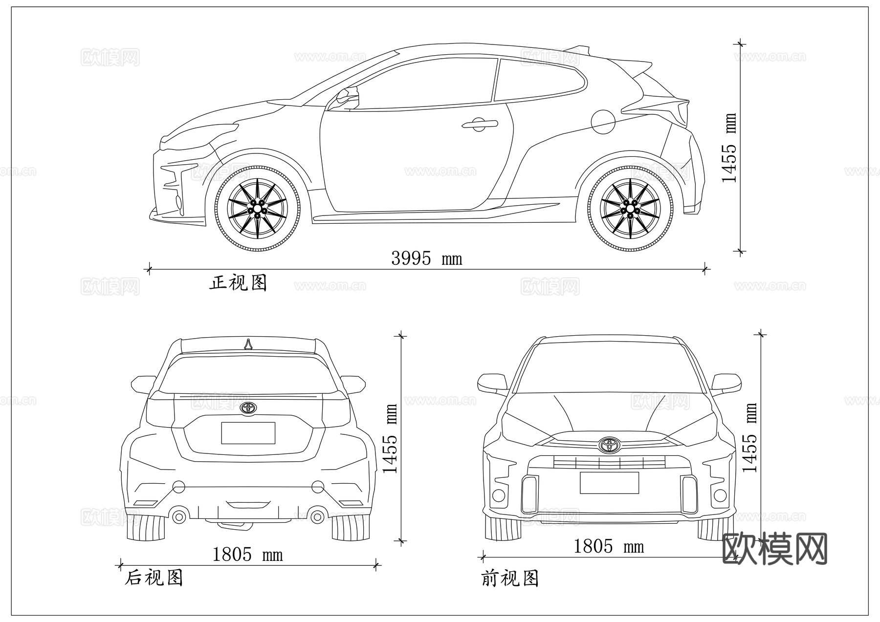 GR雅力士 暴力鸭 日系小钢炮 三缸神车 拉力小猛兽cad施工图
