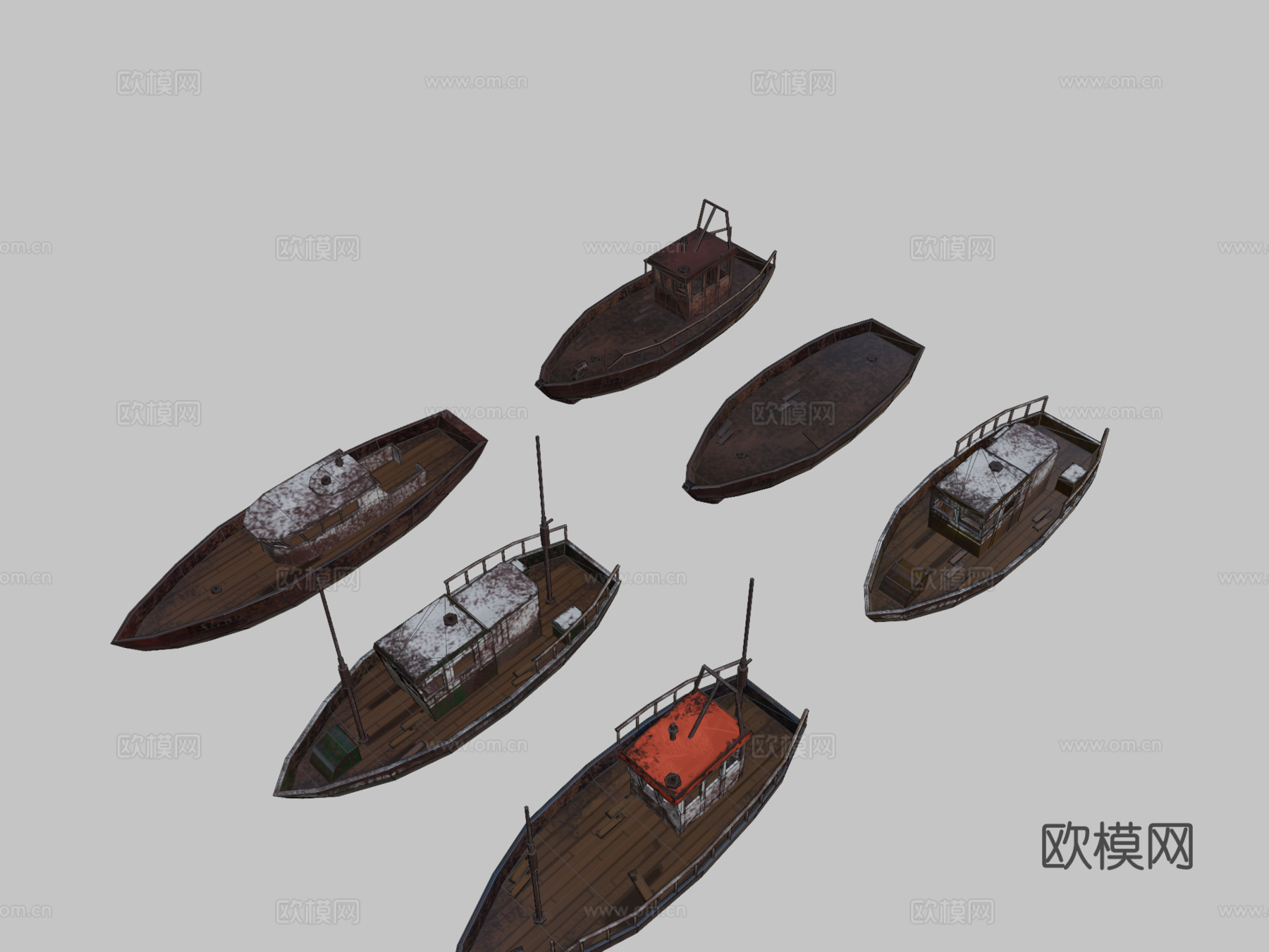 废料场船只su模型