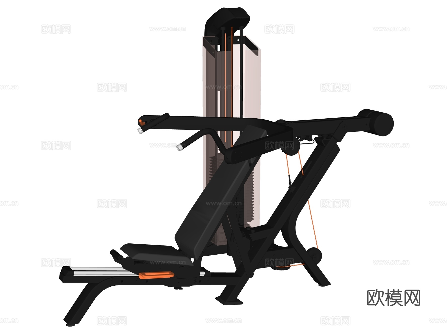 运动器材 健身器材 健身房设备 坐姿推肩器su模型