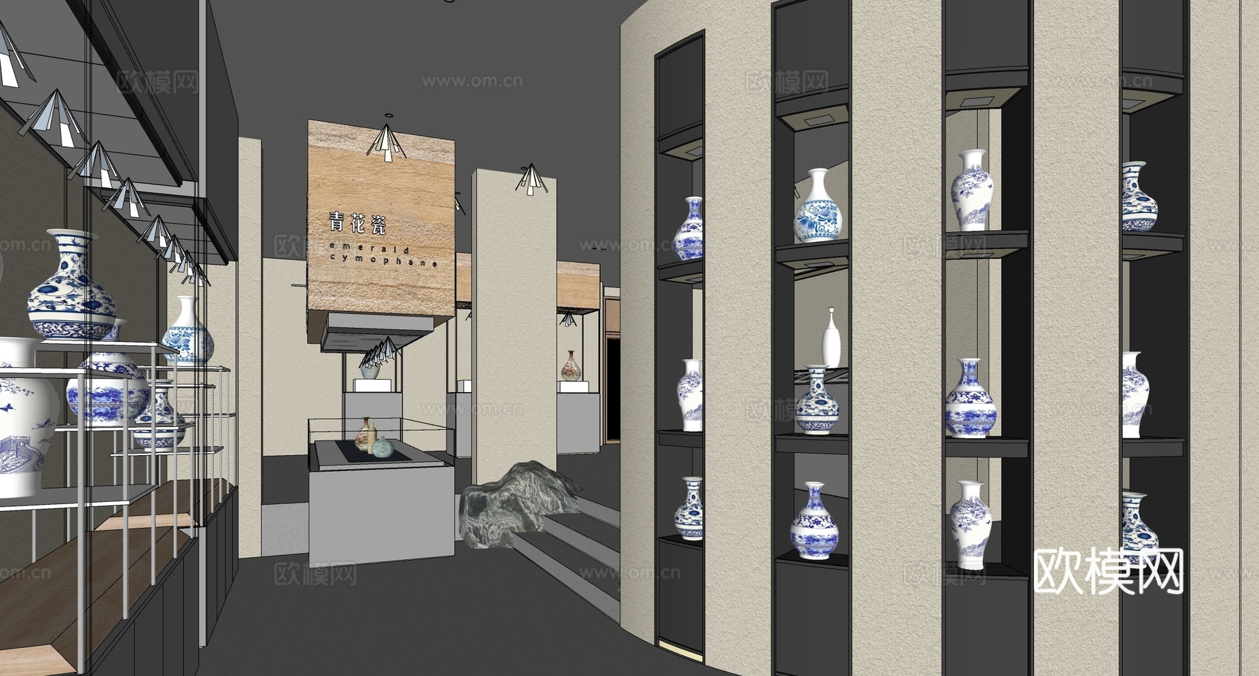 现代博物馆 陶瓷博物馆su模型