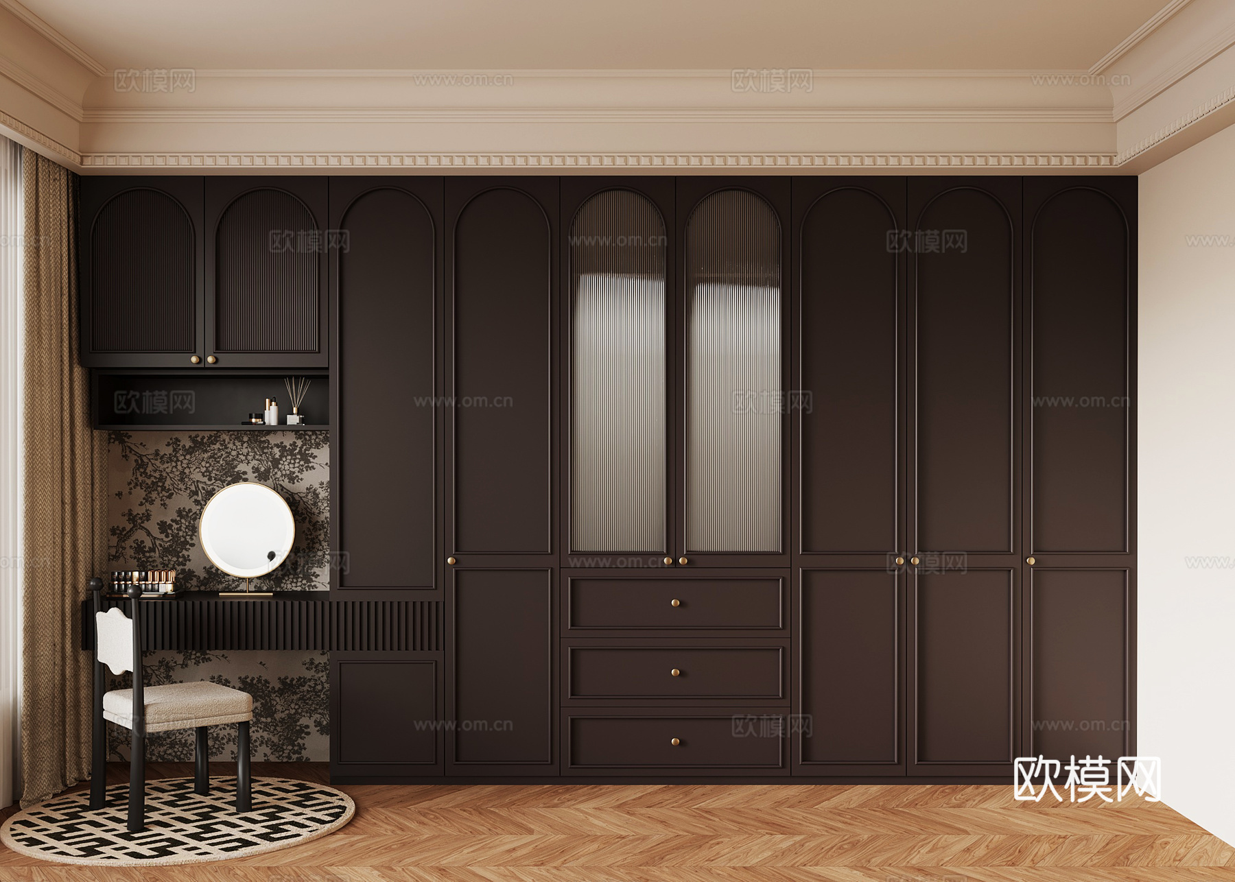 法式复古衣帽间su模型