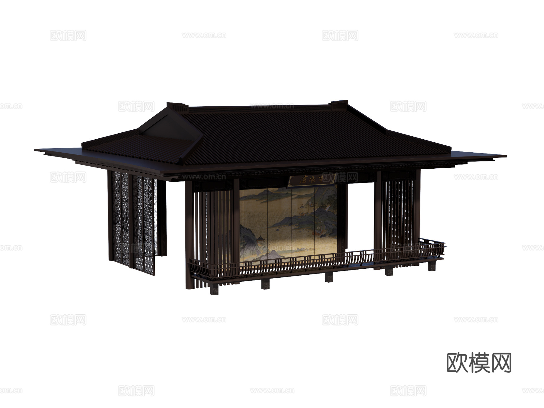 凉亭 景观亭 园林景观构件su模型