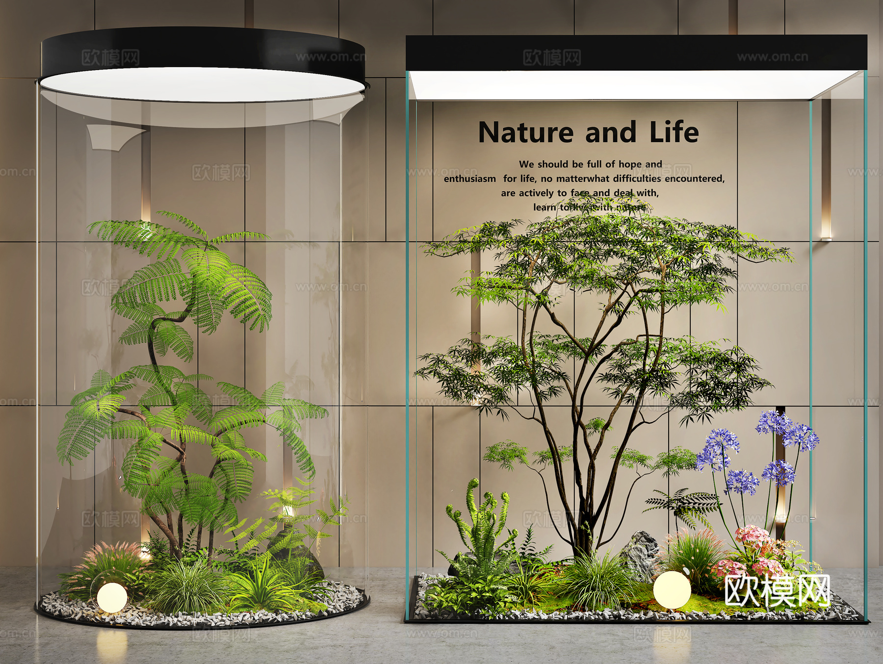 室内景观 植物造景 景观树 植物花草组合 植物堆3d模型