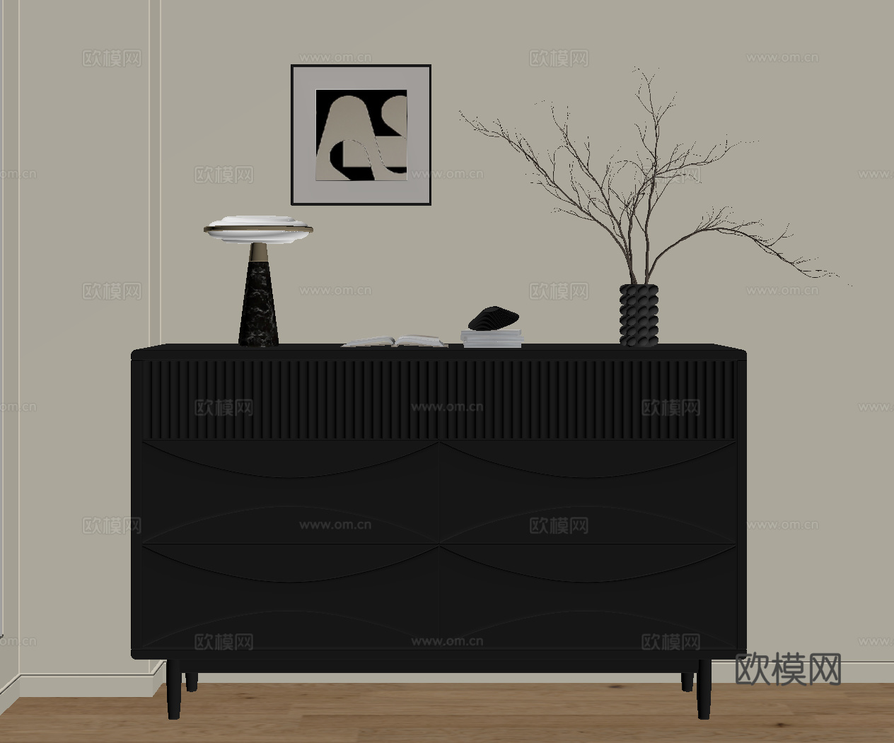 现代法式玄关柜su模型