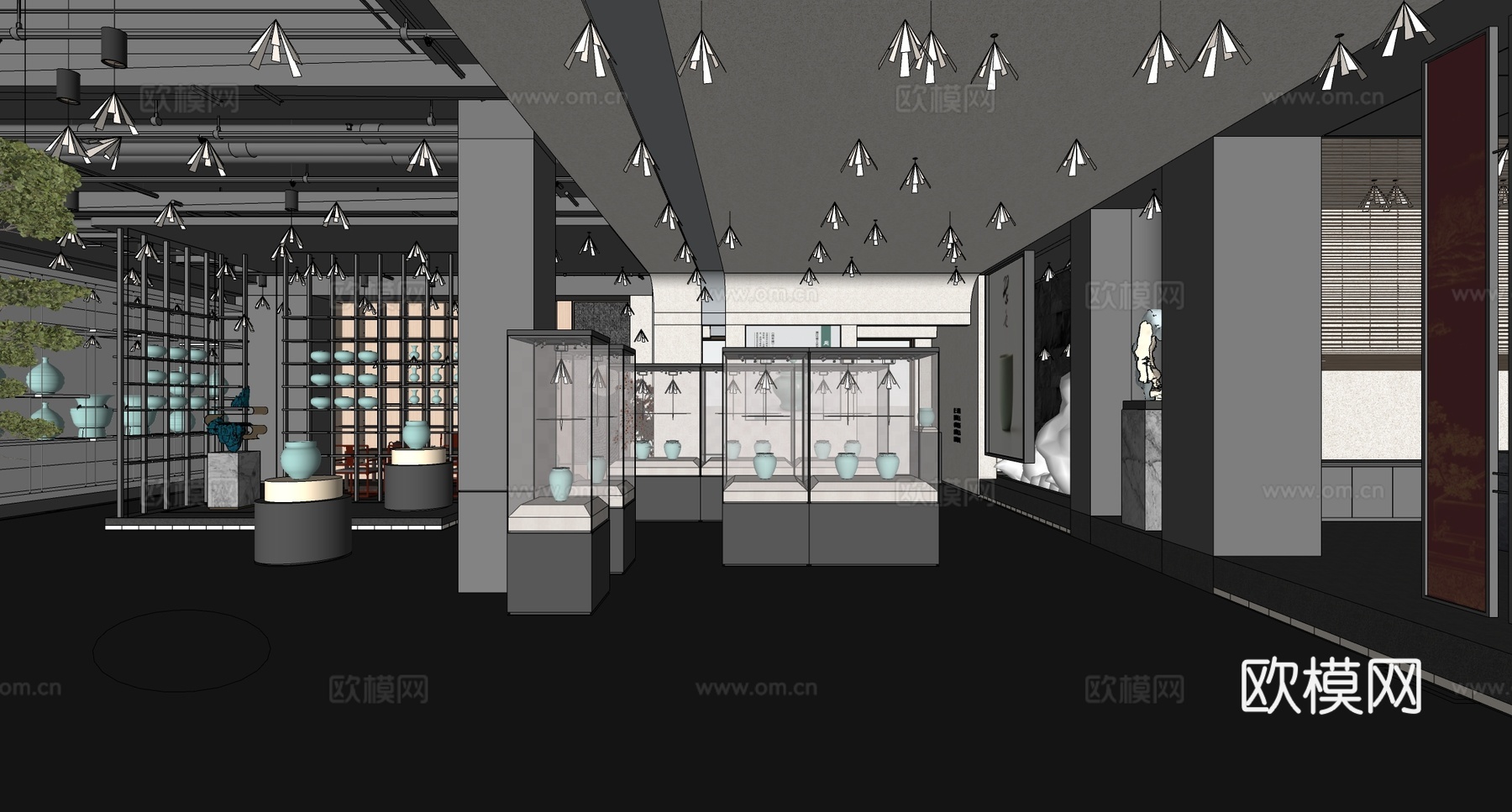 现代陶瓷博物馆 瓷器博物馆su模型