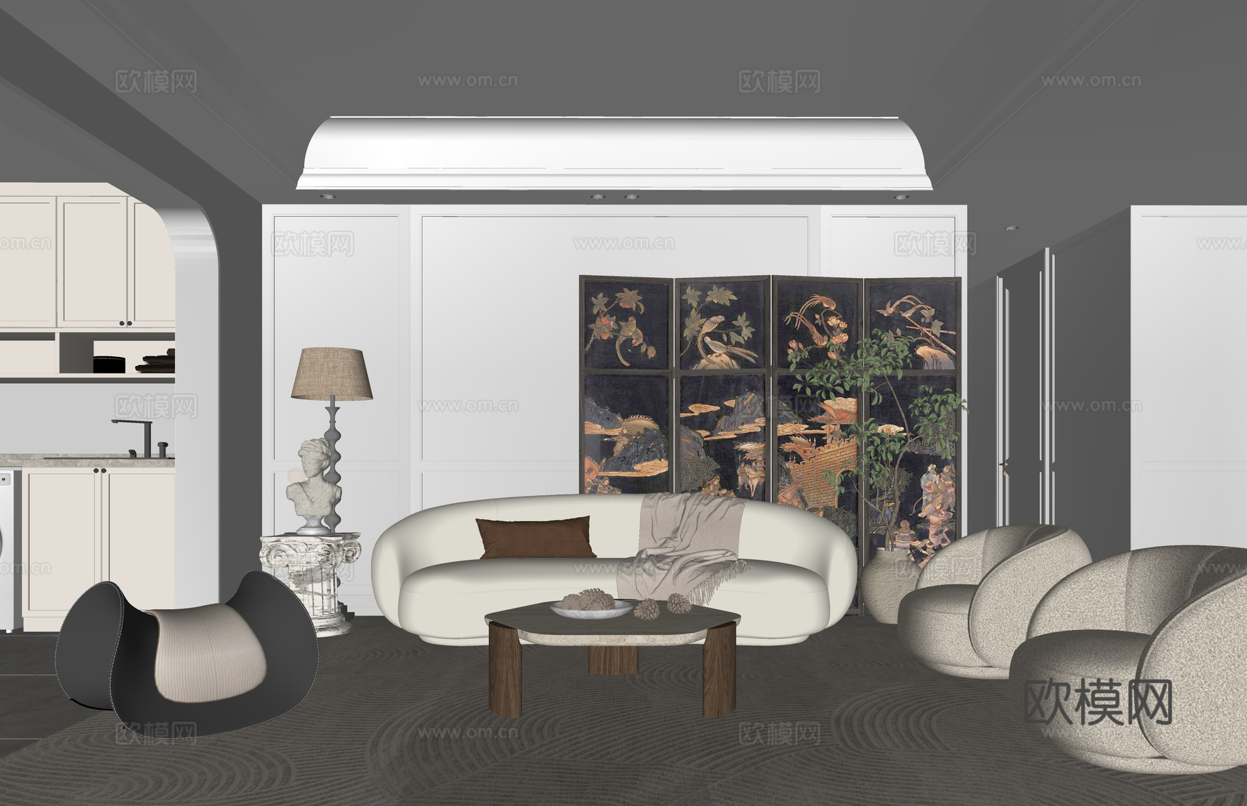 厨房 餐厅 衣帽间 茶室 阳台 家装 卧室su模型