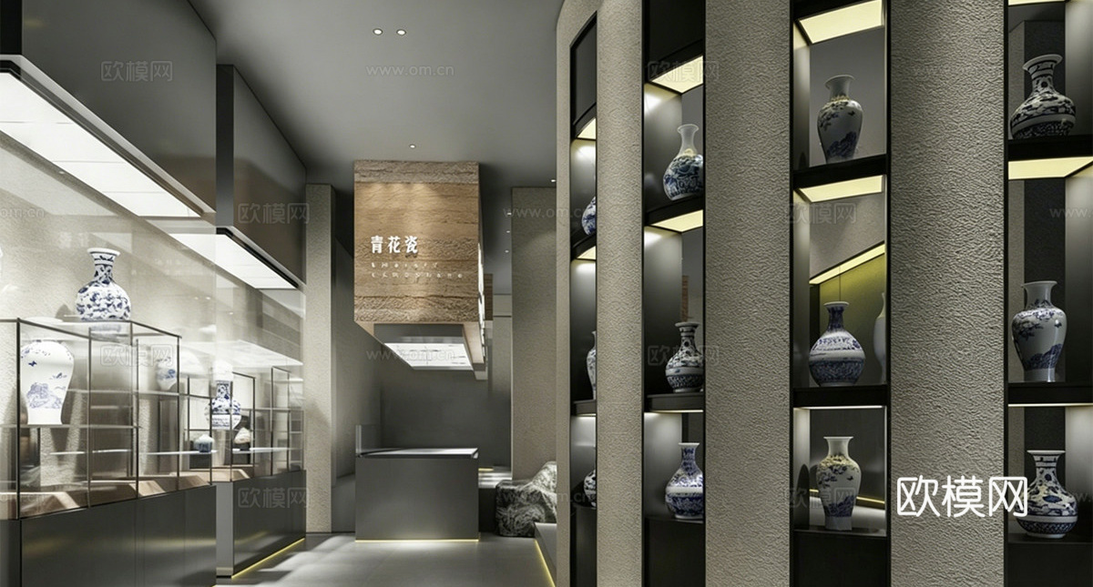 现代博物馆 陶瓷博物馆su模型