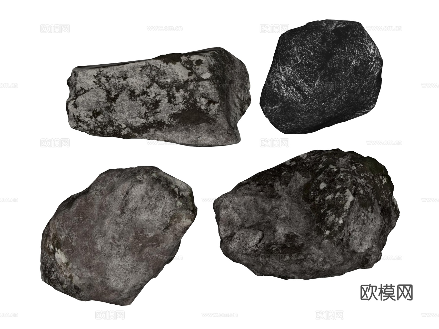 景观石 假山石头 园林景观su模型