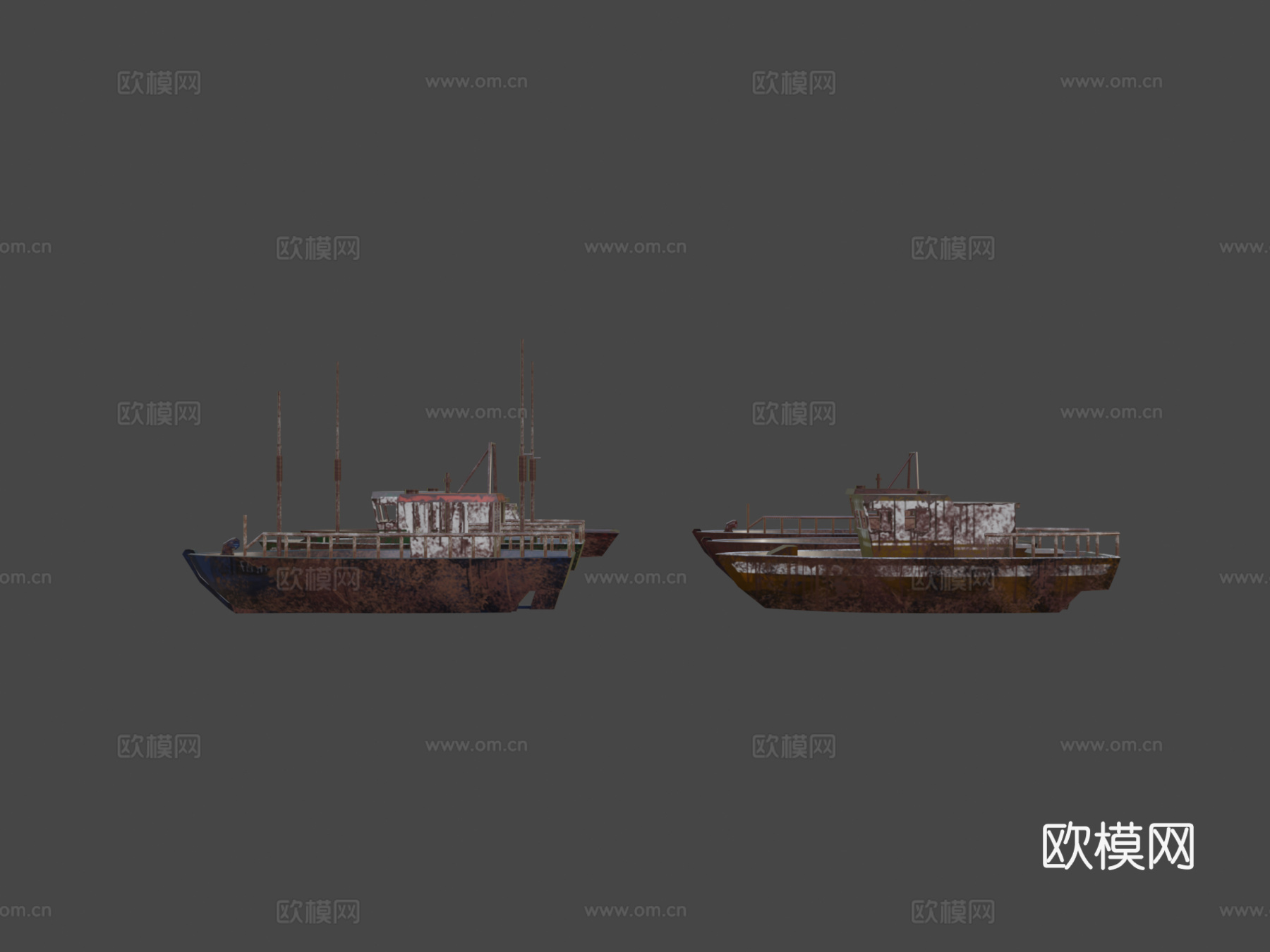 废料场船只su模型