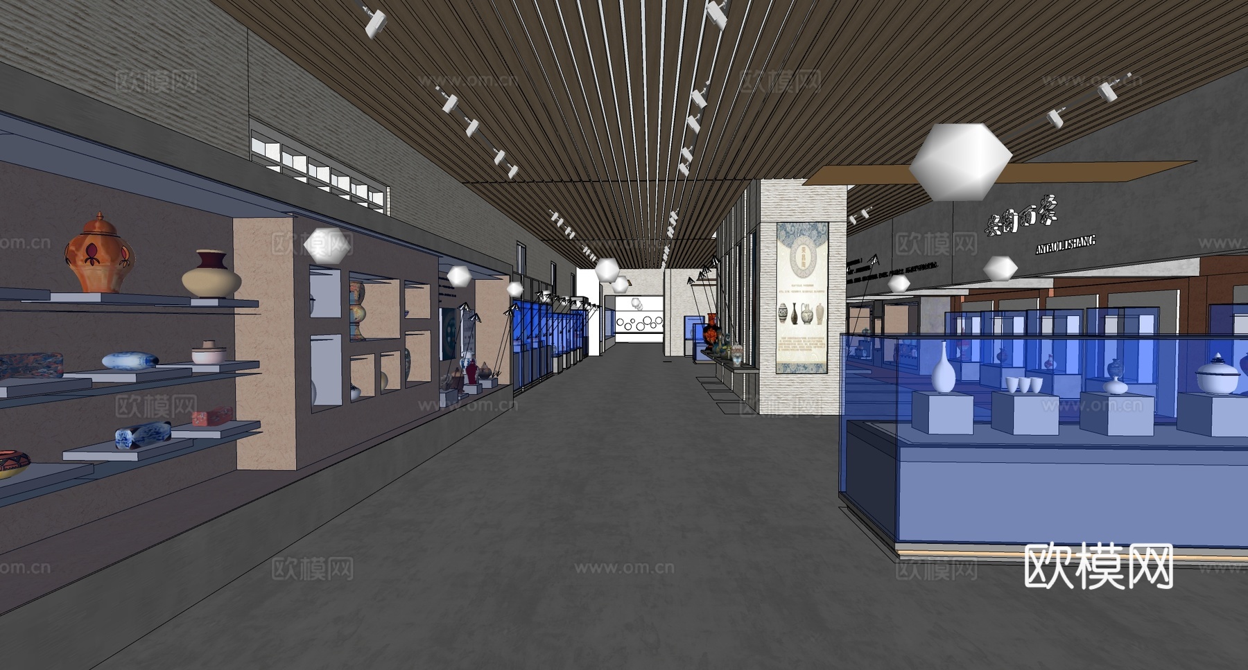 现代陶瓷博物馆 陶瓷瓦罐 文化展厅博物馆su模型