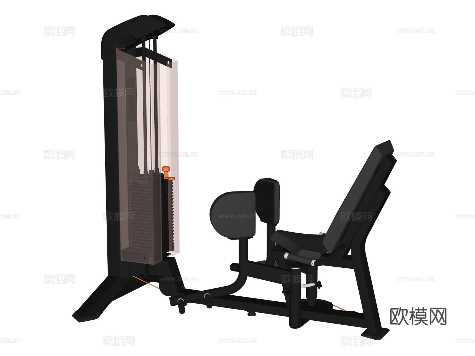 运动器材 健身器材 健身房设备 坐姿髋外展机su模型