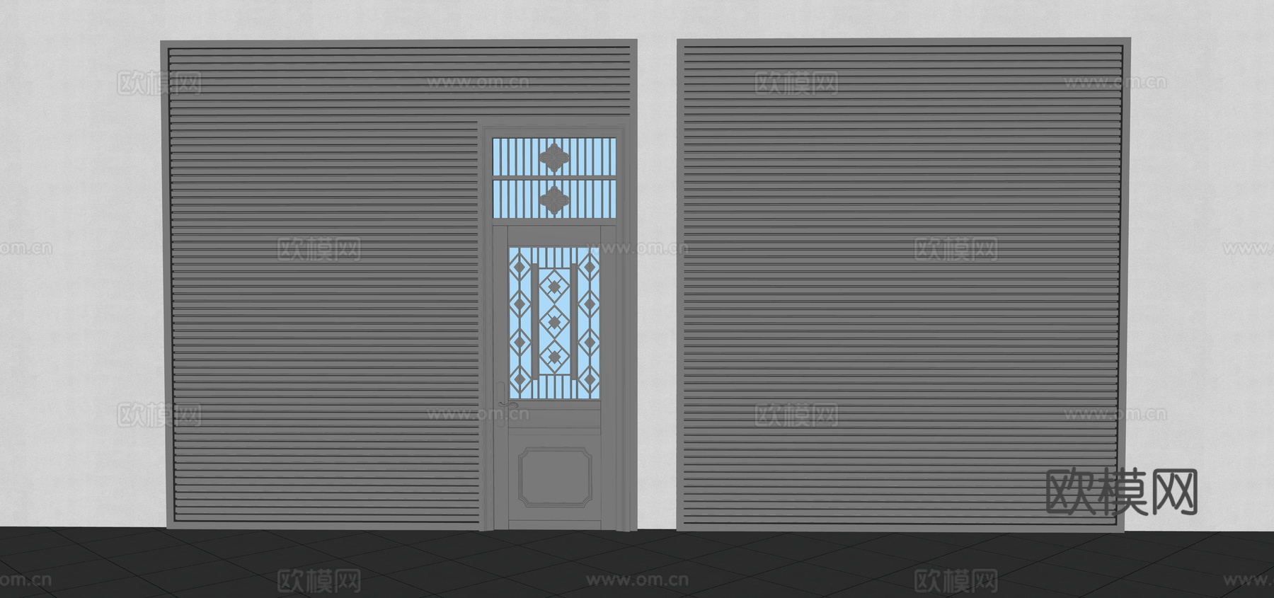 卷帘门su模型