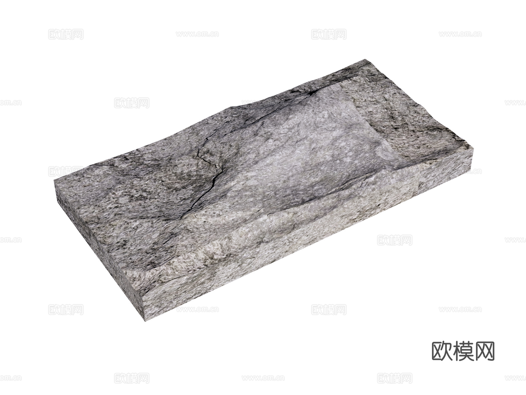 石板 石踏步 汀步 园林景观su模型