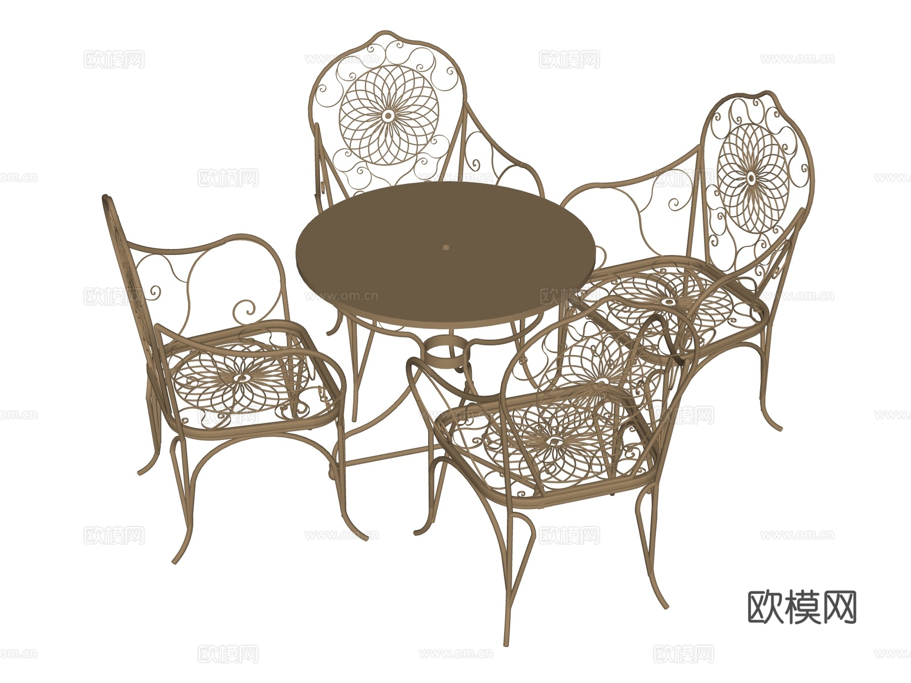 户外桌椅 休闲桌椅su模型