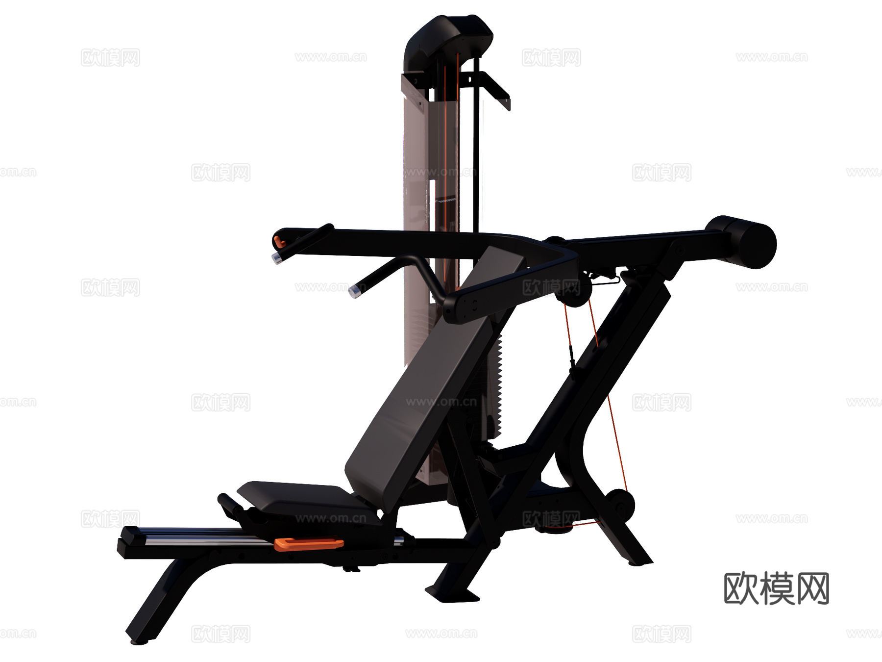 运动器材 健身器材 健身房设备 坐姿推肩器su模型