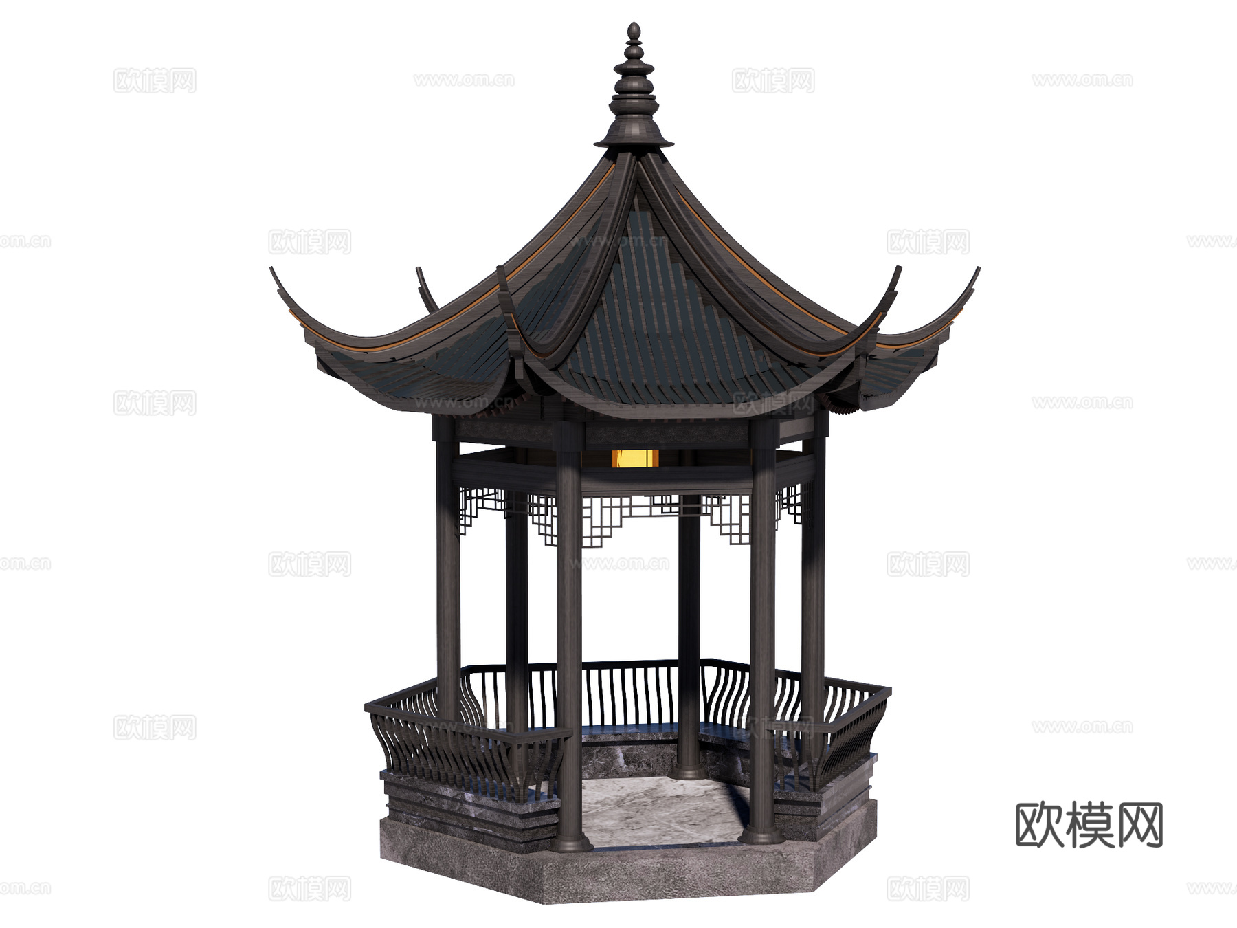 凉亭 景观亭 六角亭 园林景观构件su模型