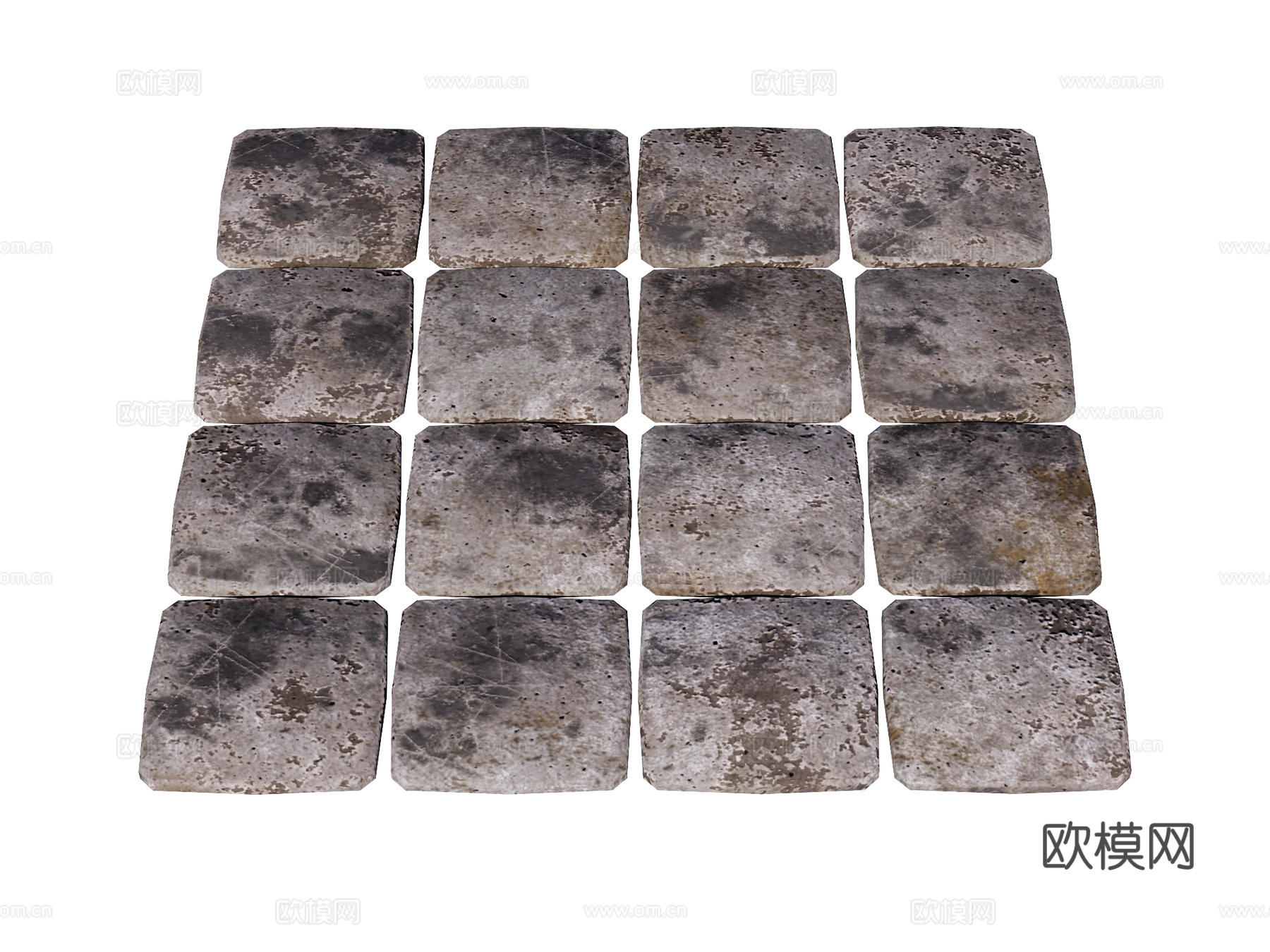 石板 石踏步 汀步 园林景观su模型