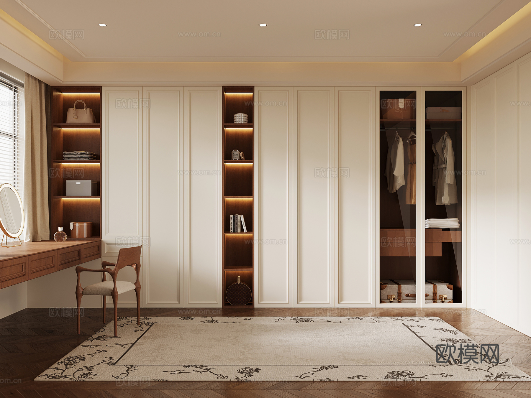 中古风衣帽间su模型
