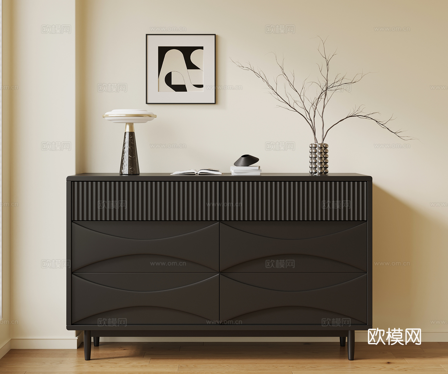 现代法式玄关柜su模型