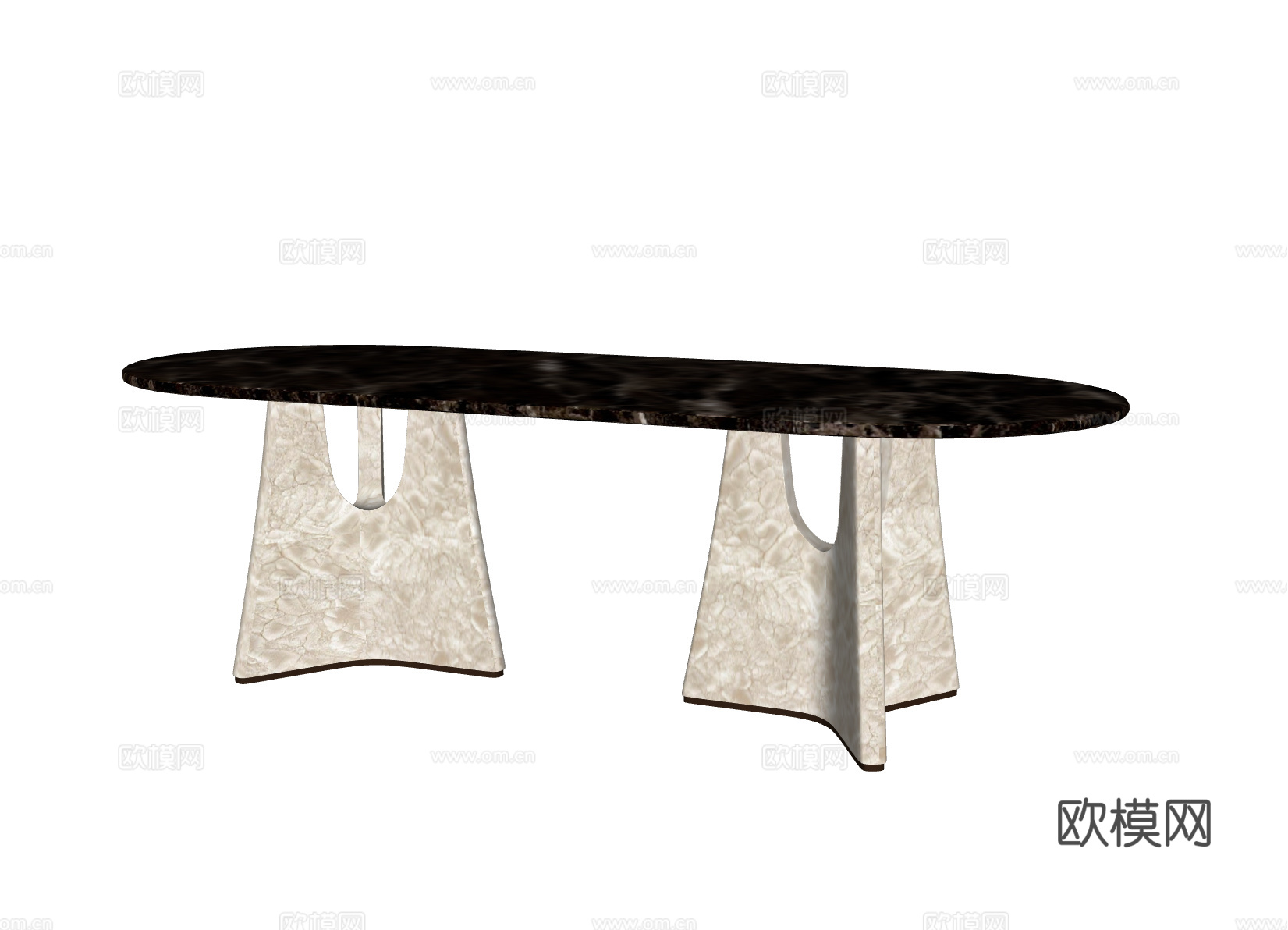 意式轻奢餐桌su模型